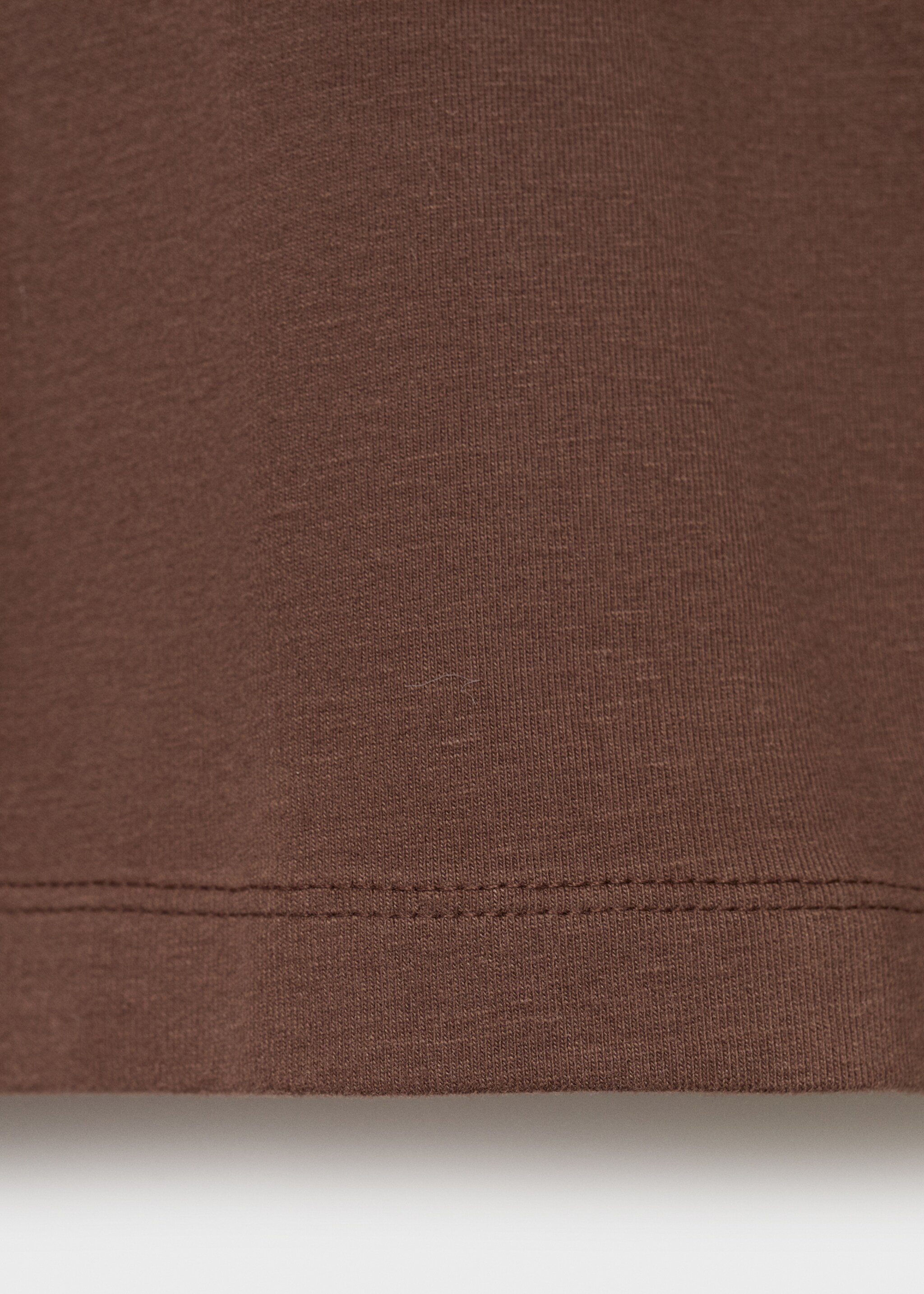 Contrasting collar cotton t-shirt - Details of the article 0, Brown. Ref: 17006357-00.