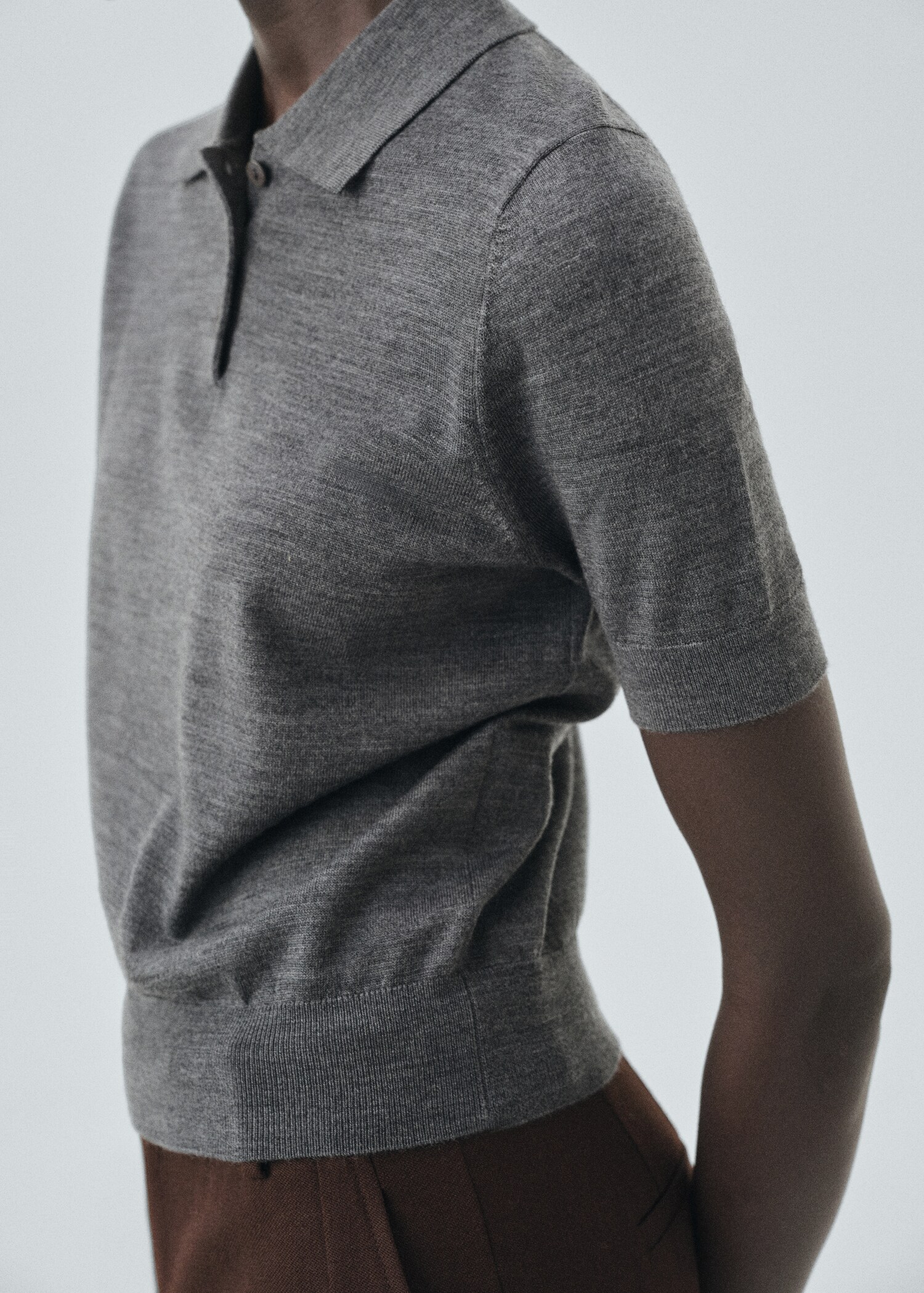 Pull 100% laine col polo - Plan moyen