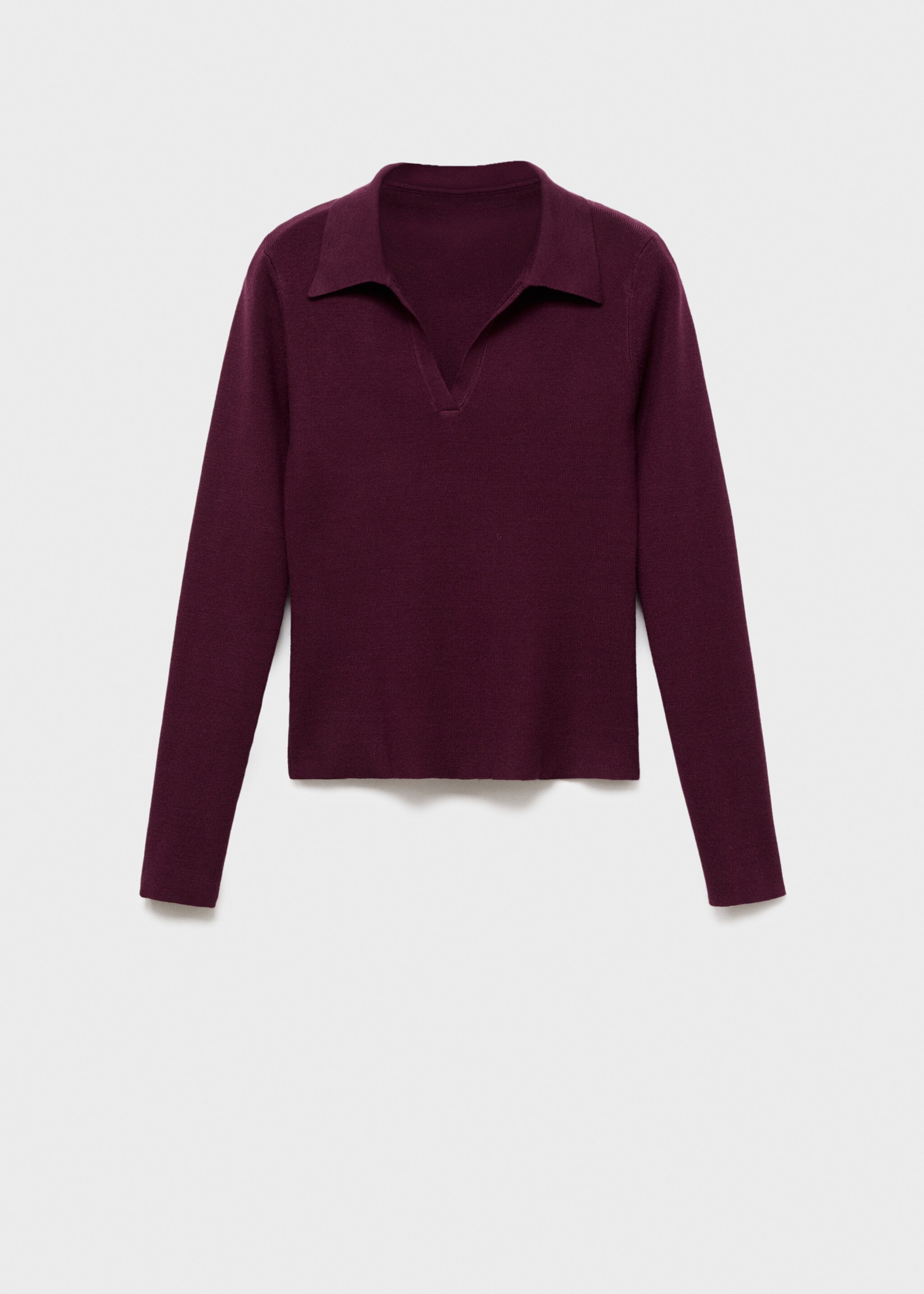 Long-sleeved polo-neck sweater - Article without model, Maroon. Ref: 17006363-00.