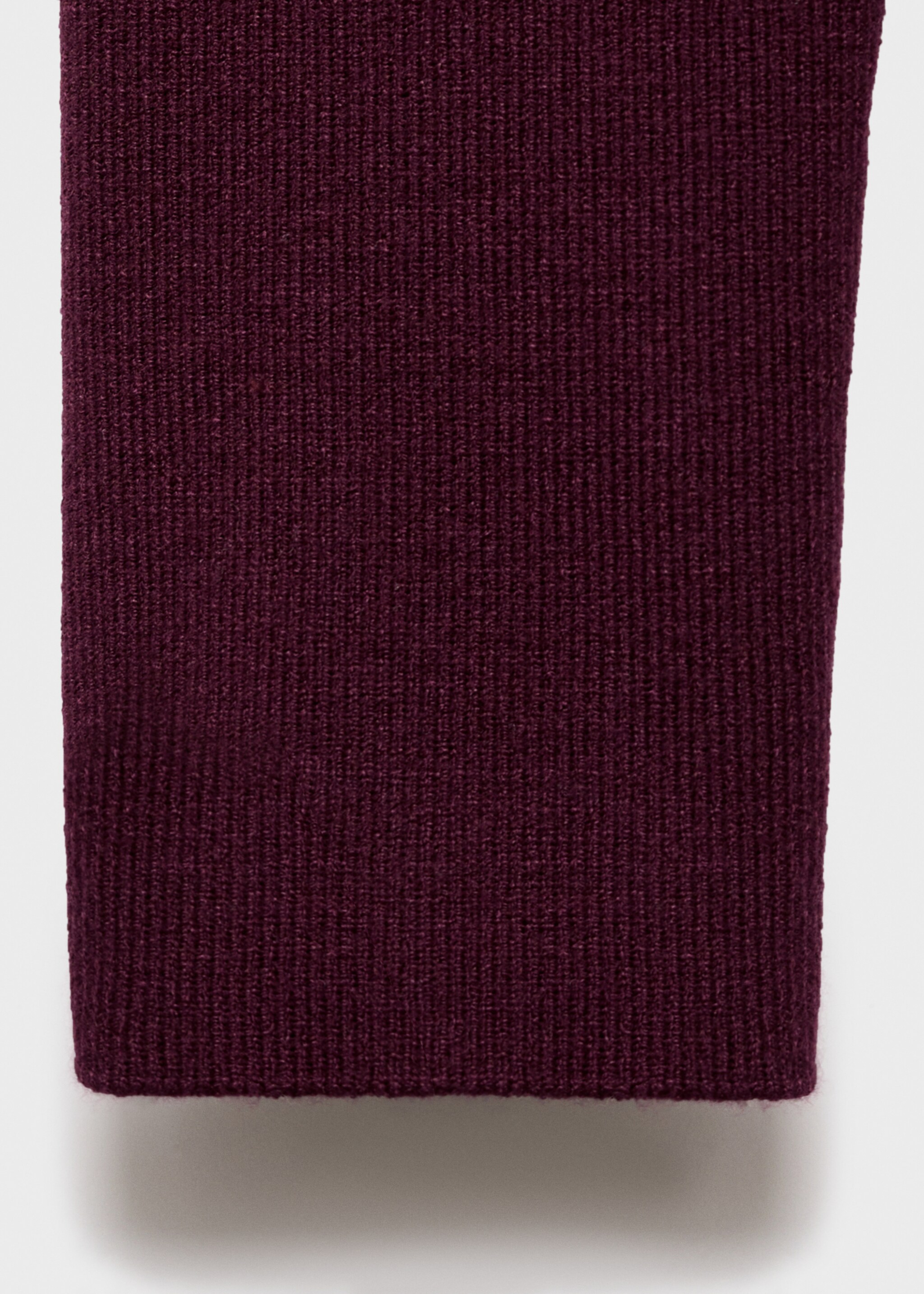 Long-sleeved polo-neck sweater - Details of the article 0, Maroon. Ref: 17006363-00.