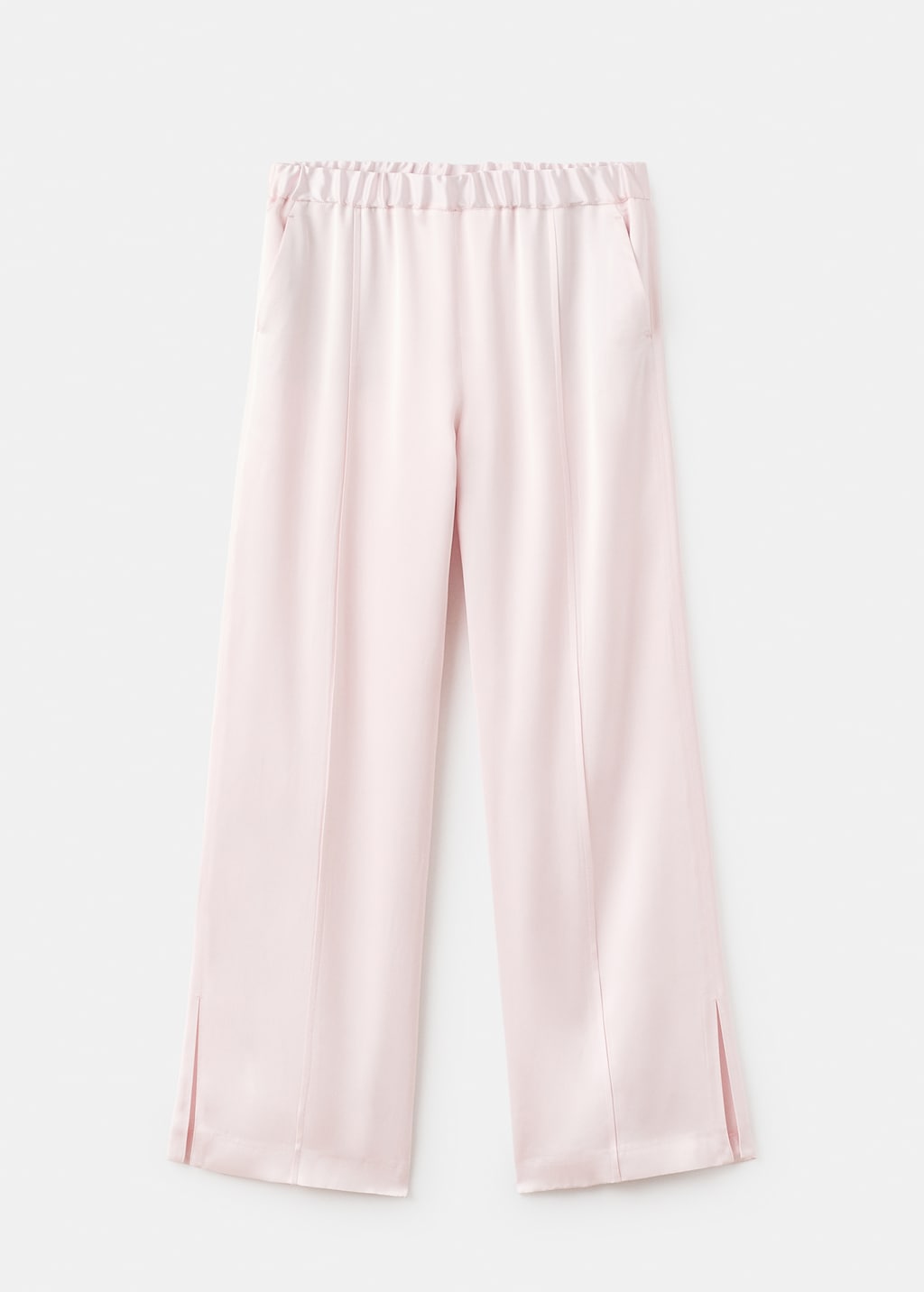 Satin pants with side openings - Women | MANGO USA
