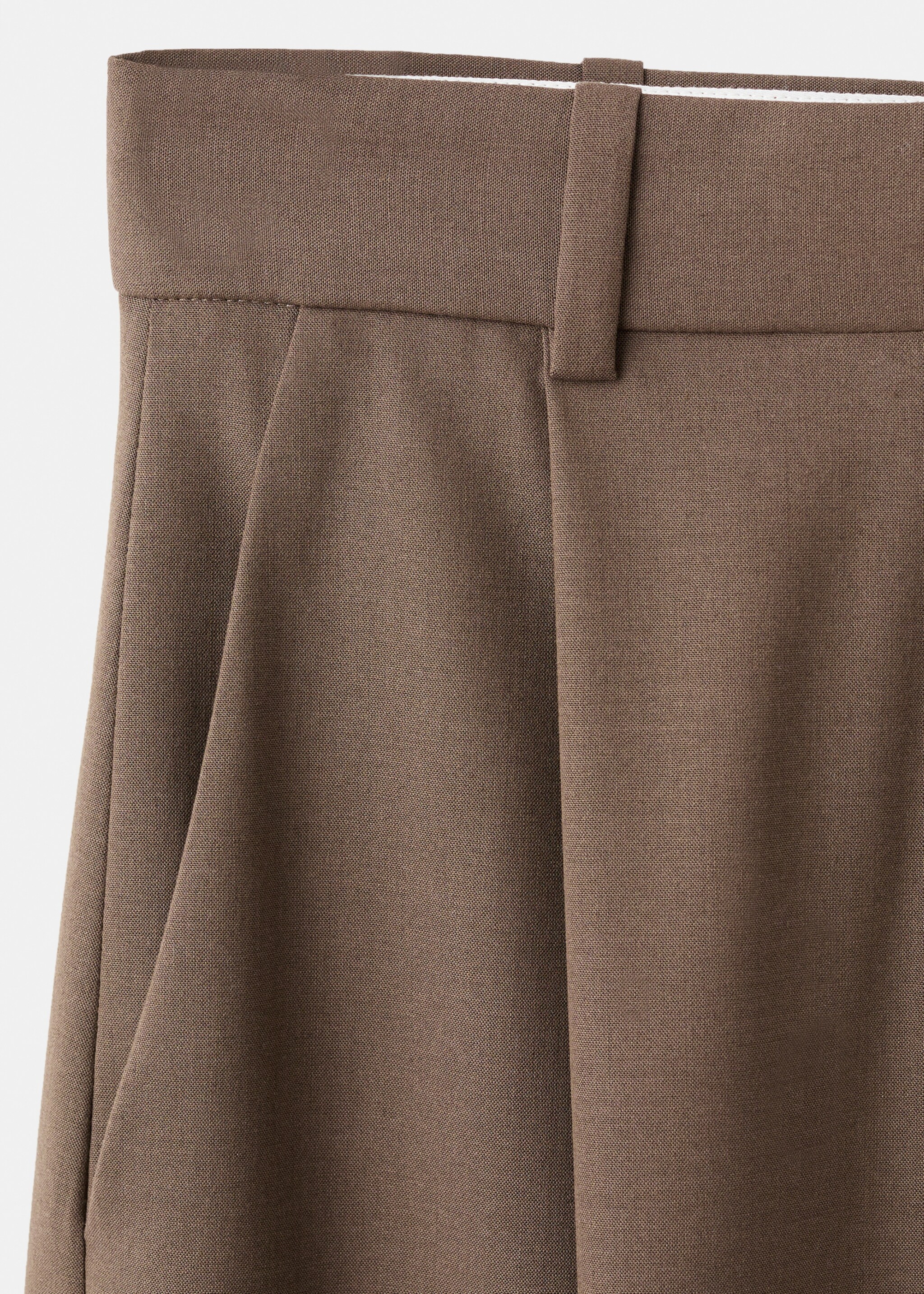 Pleated straight-leg suit trousers - Details of the article 8, Medium Brown. Ref: 17006366-00.
