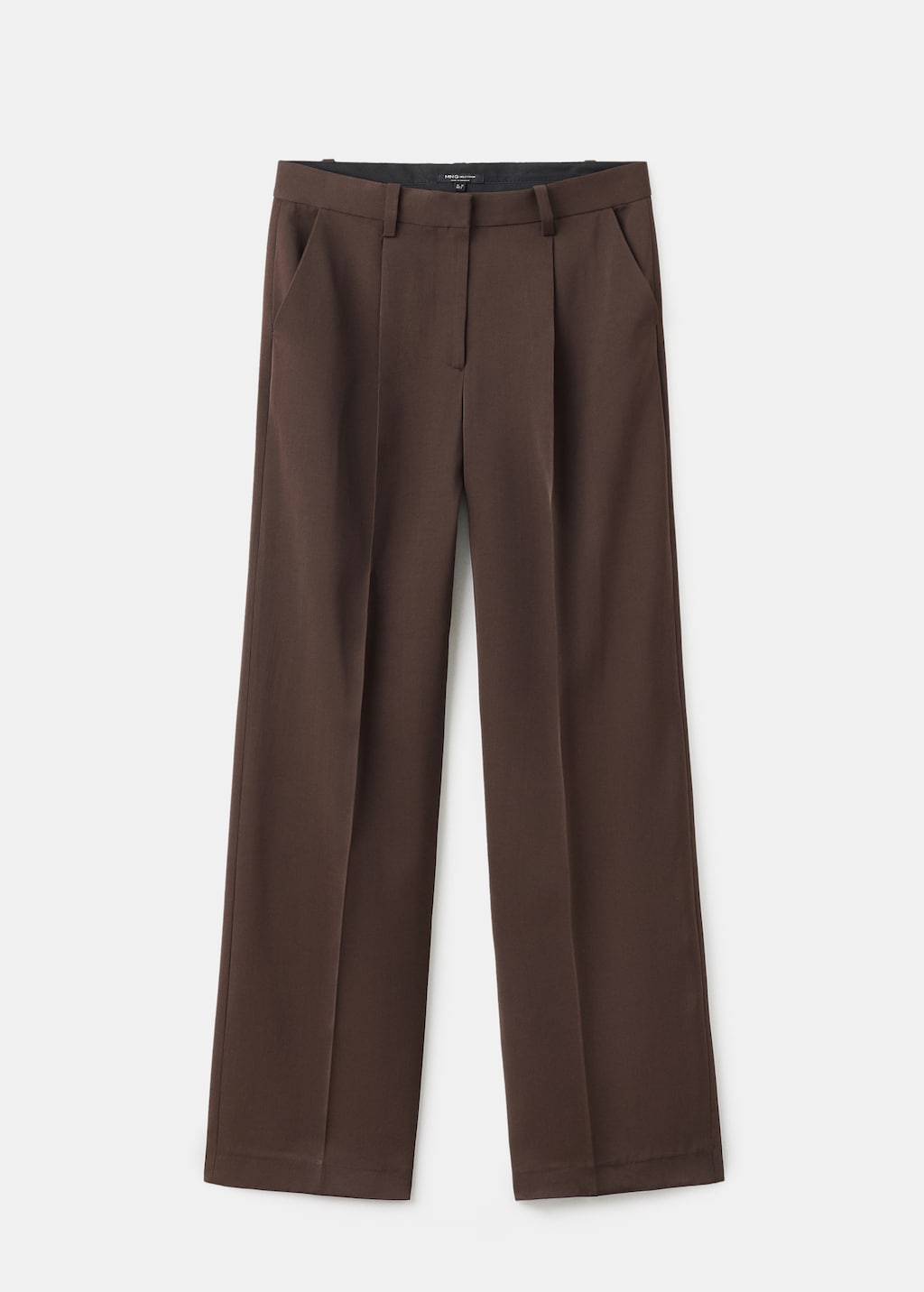 Pleated straight-leg suit pants