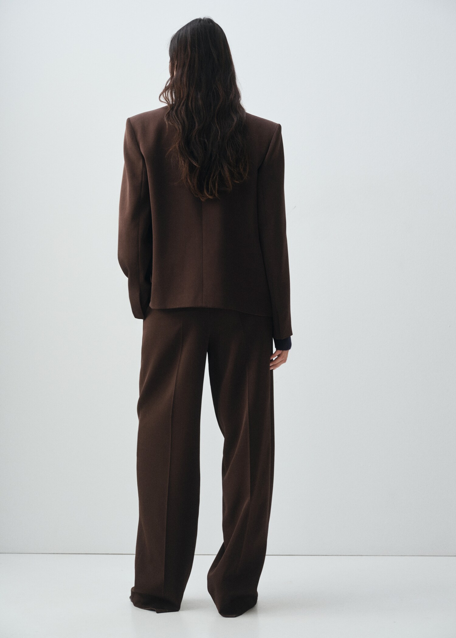 Pleated straight-leg suit trousers - Reverse of the article