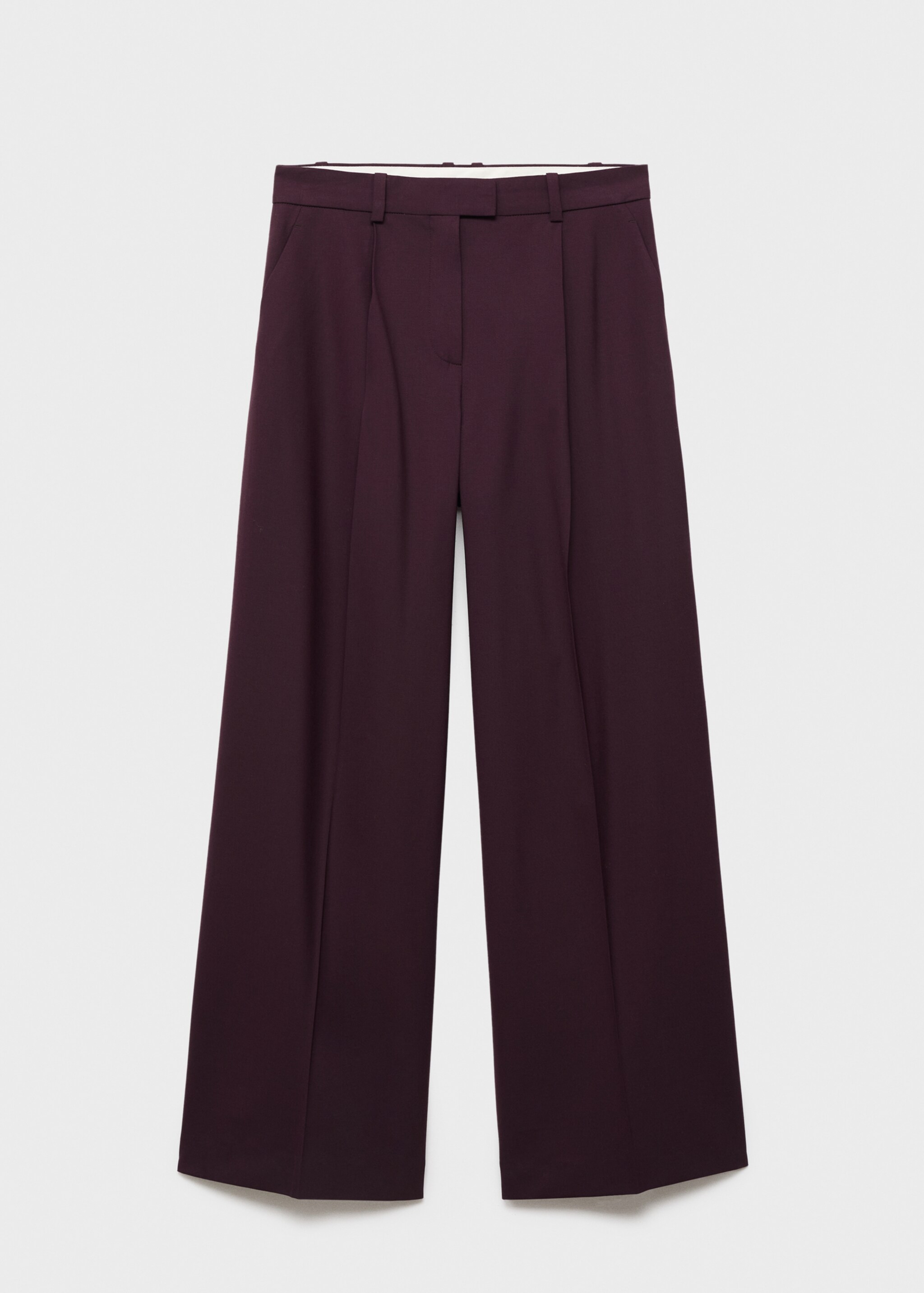 Pantalon costume droit laine - Article sans modèle, Grenat. Ref: 17006368-00.