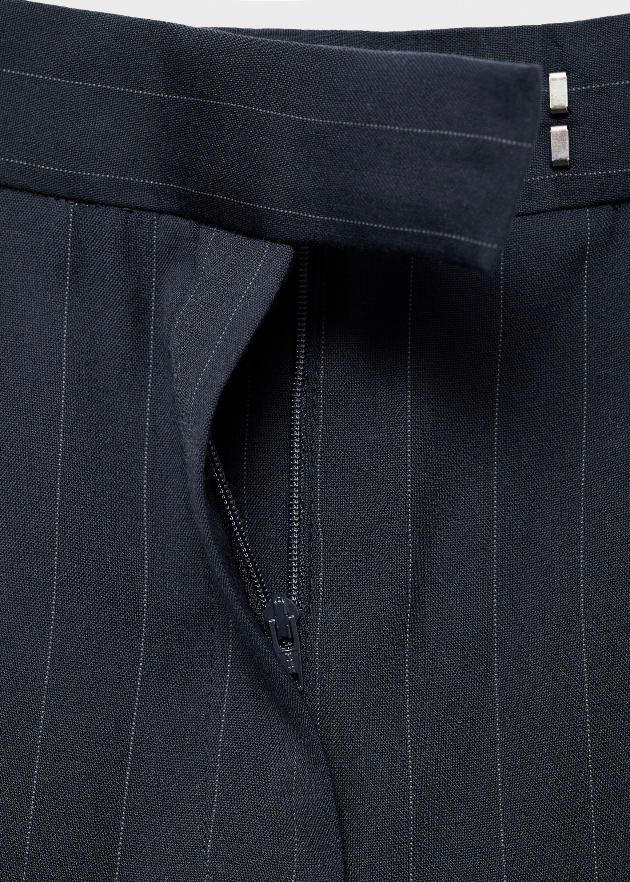 Pinstripe suit trousers - Details of the article 0, Navy. Ref: 17006369-00.