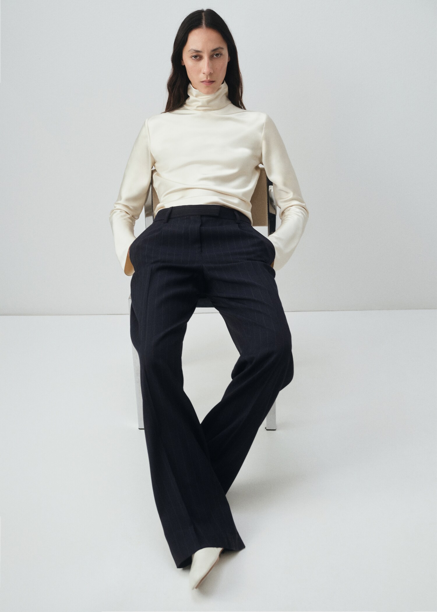 Pinstripe suit trousers - Details of the article 1