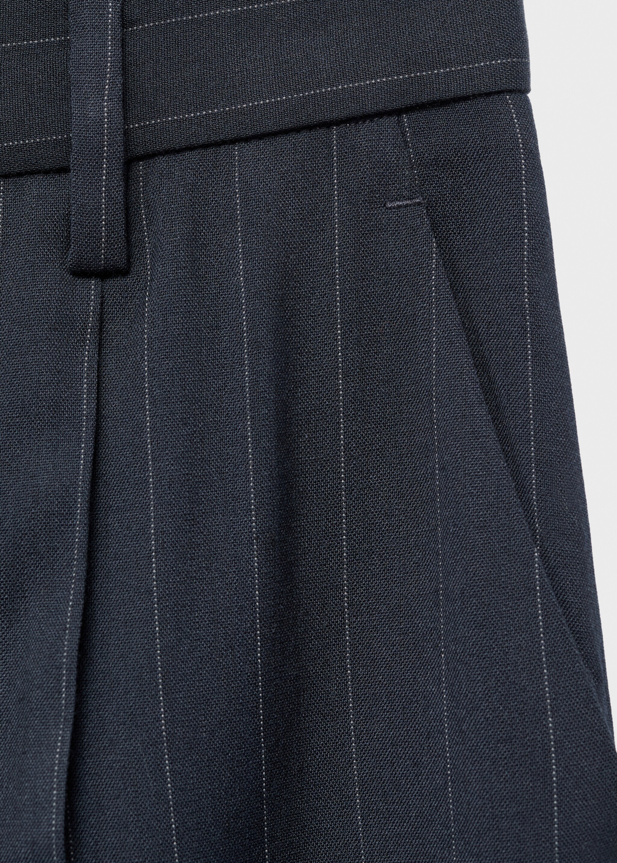 Pinstripe suit trousers - Details of the article 8, Navy. Ref: 17006369-00.