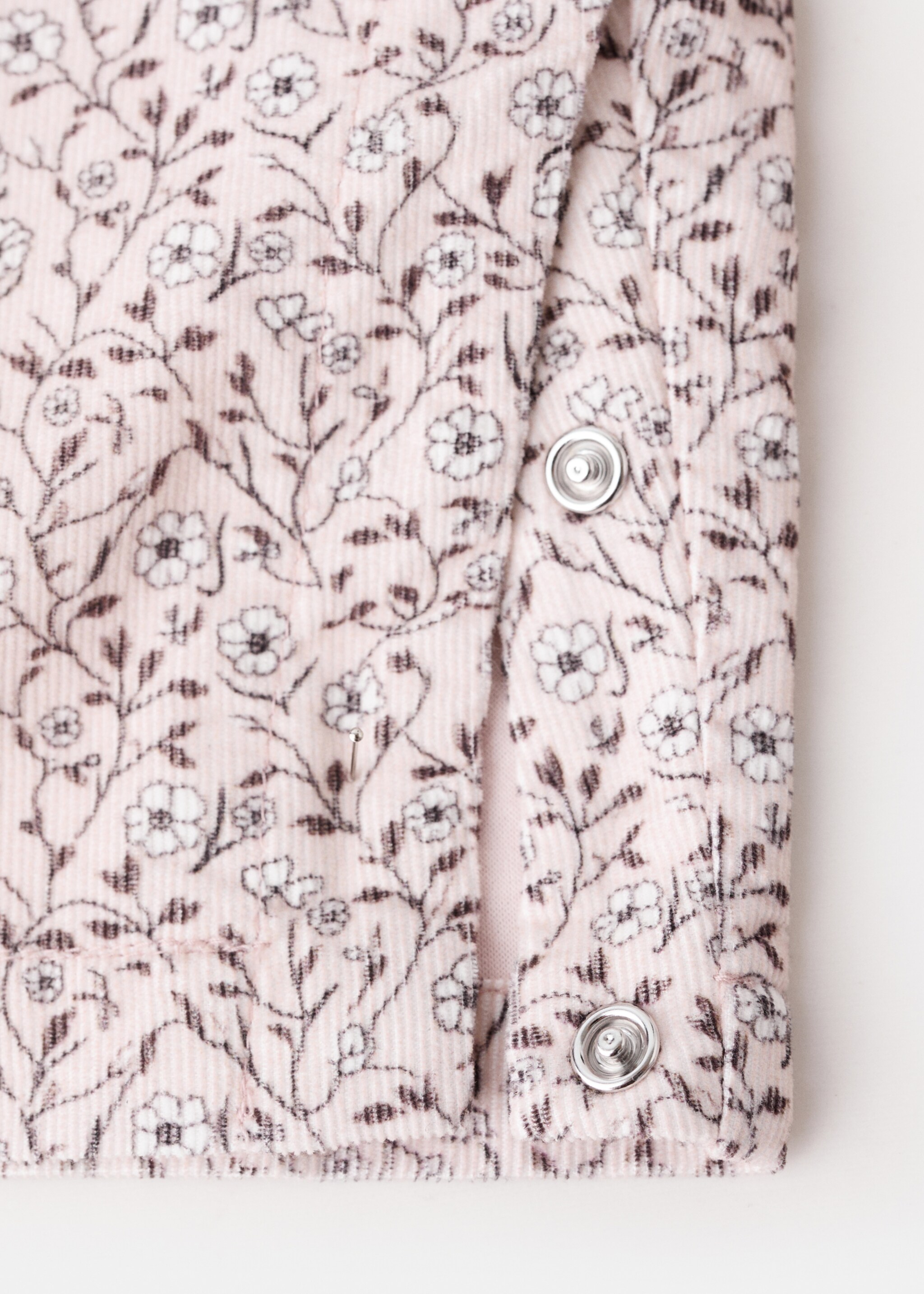 Corduroy flower overalls - Details of the article 0, Off White. Ref: 17006732-00.