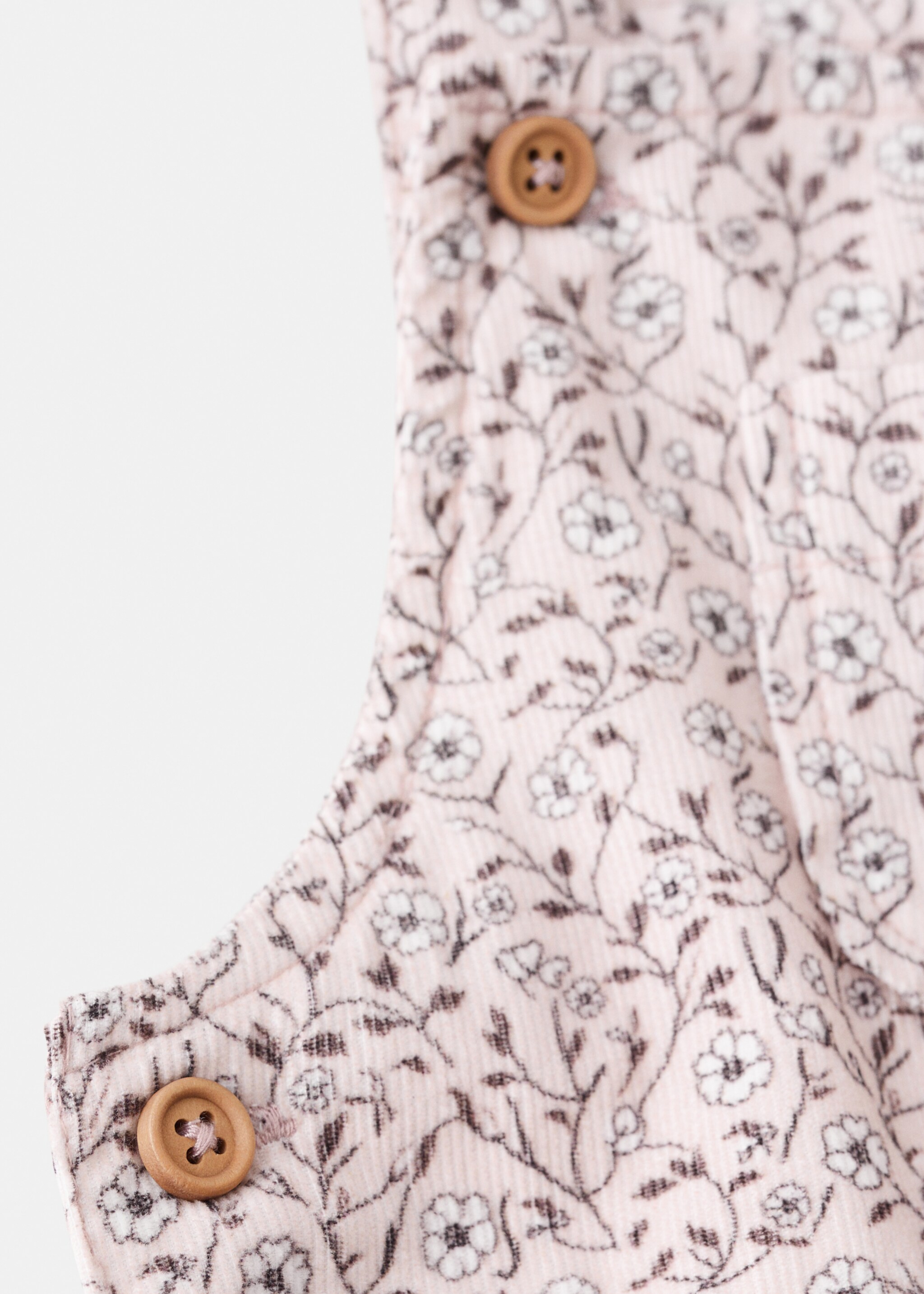 Corduroy flower overalls - Details of the article 8, Off White. Ref: 17006732-00.
