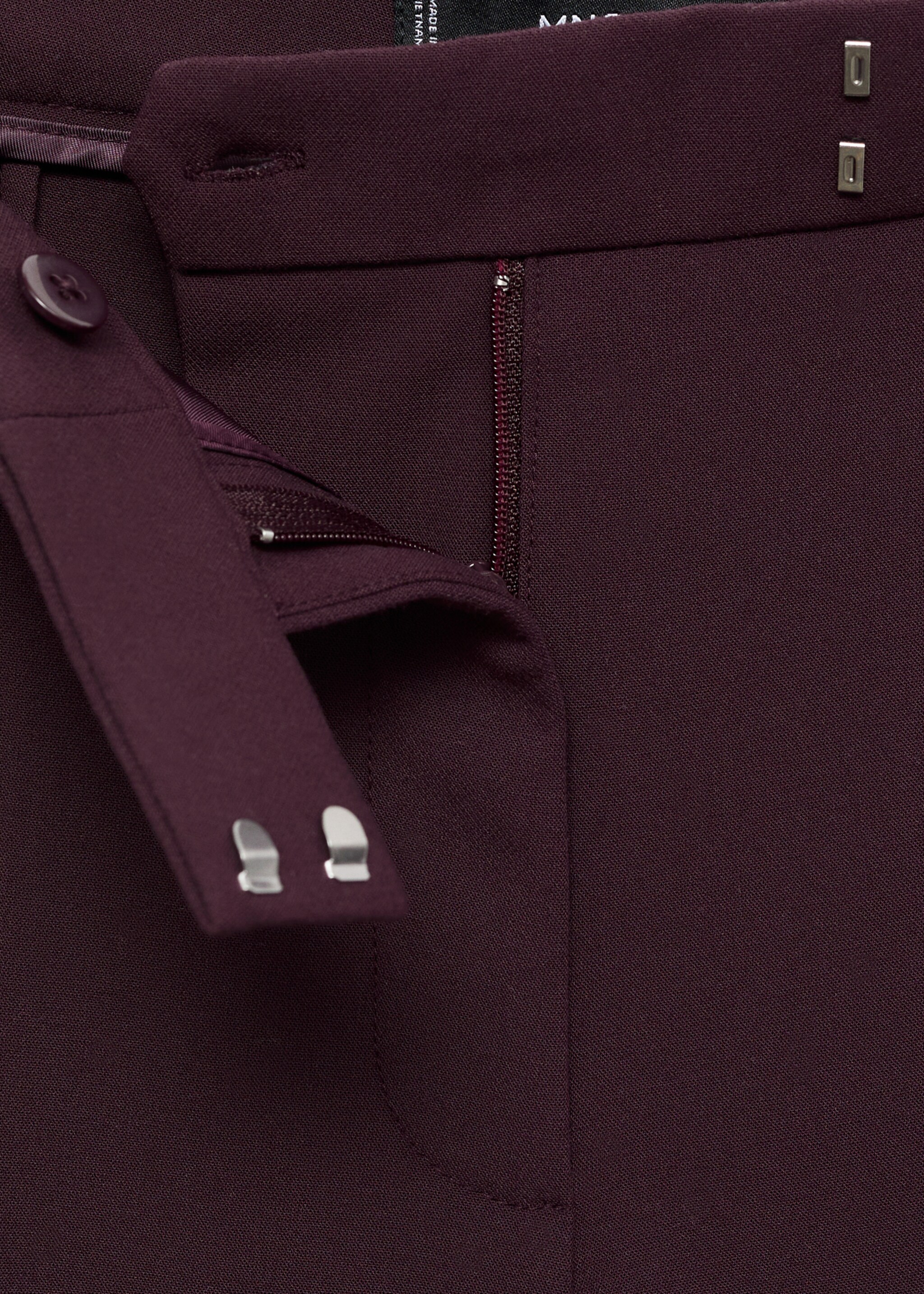 Mid-rise flare trousers - Details of the article 8, Plum. Ref: 17006734-00.