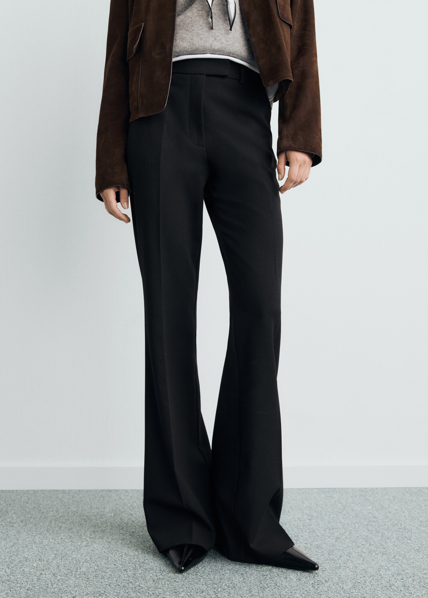 Mid-rise flare trousers - Medium plane
