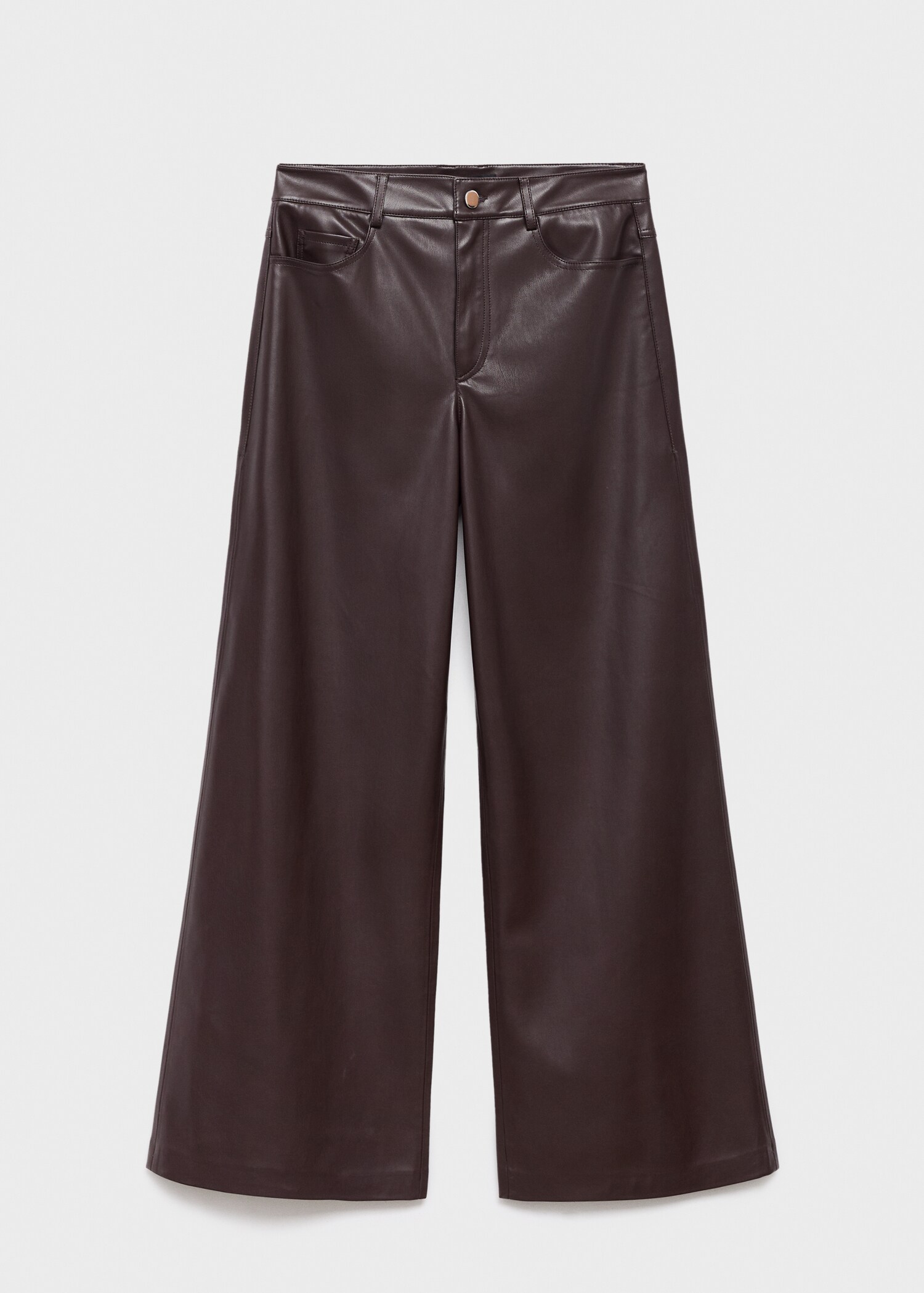 Leather-effect straight trousers - Article without model