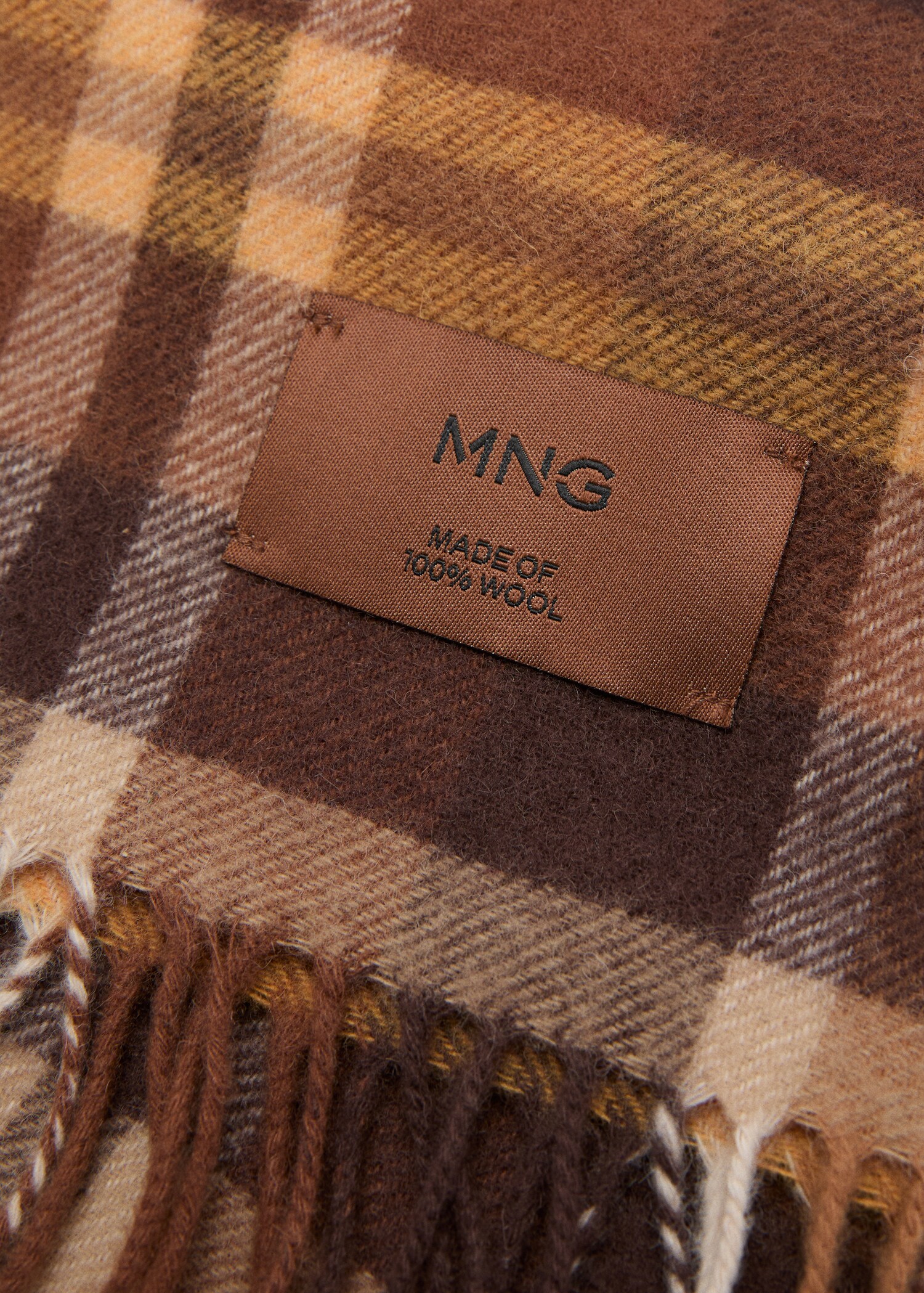 Woollen check scarf - Medium plane