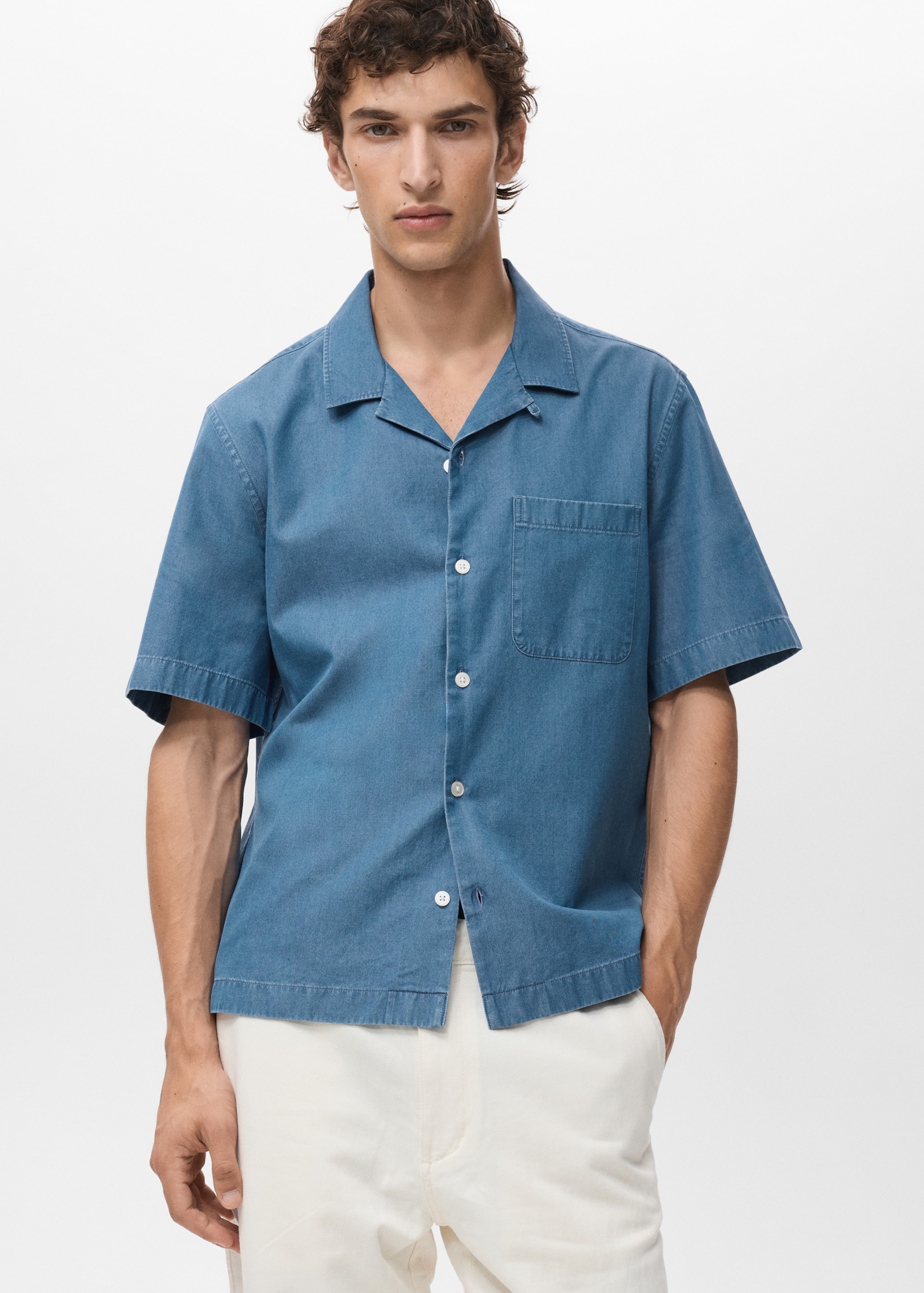 Camisa vaquera 100% algodón - Plano medio, Azul indigo. Ref: 17006742-00.