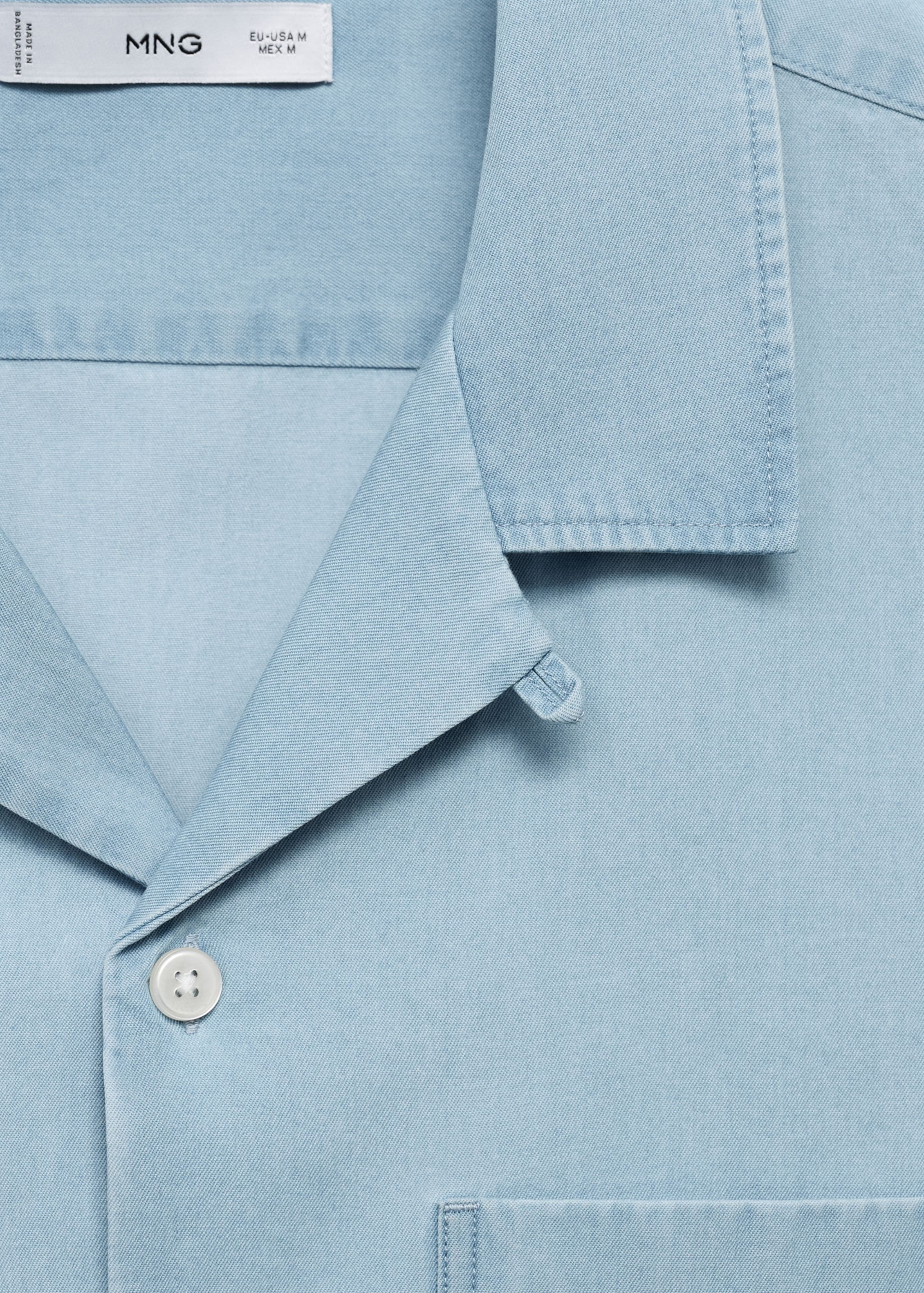 Camisa vaquera 100% algodón - Detalle del artículo 8, Azul claro. Ref: 17006742-00.
