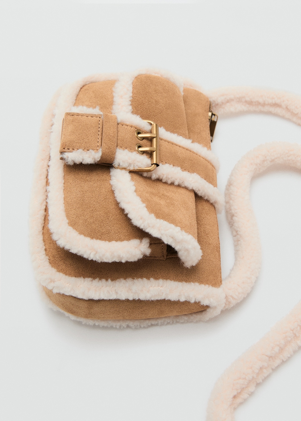 Shearling-effect bag