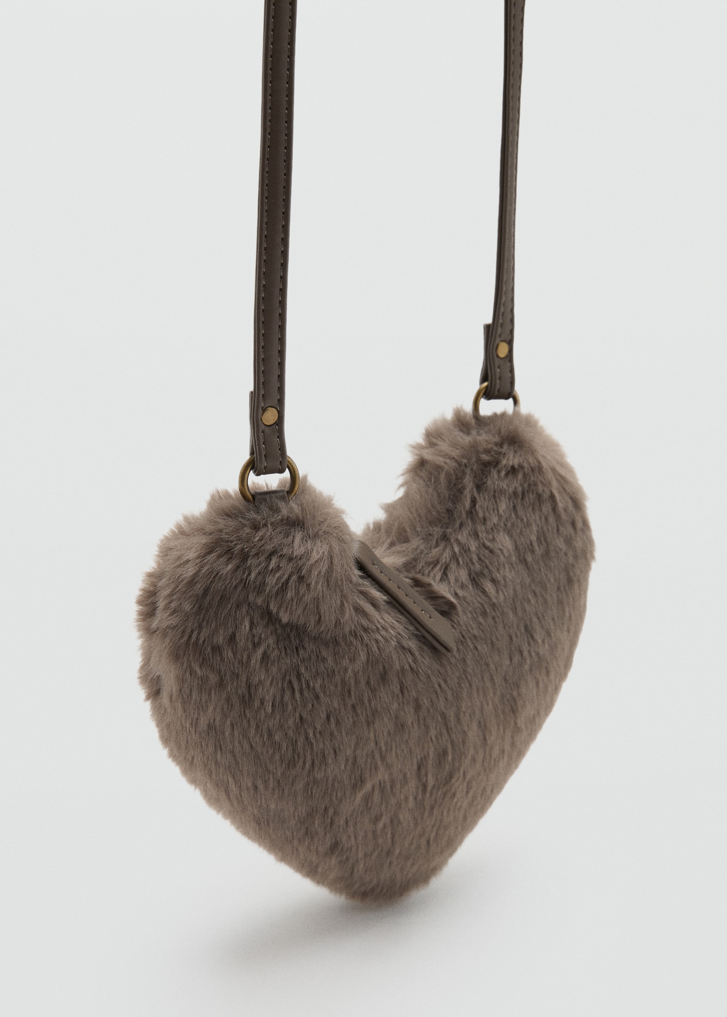 Heart-shaped faux fur handbag - Medium plane