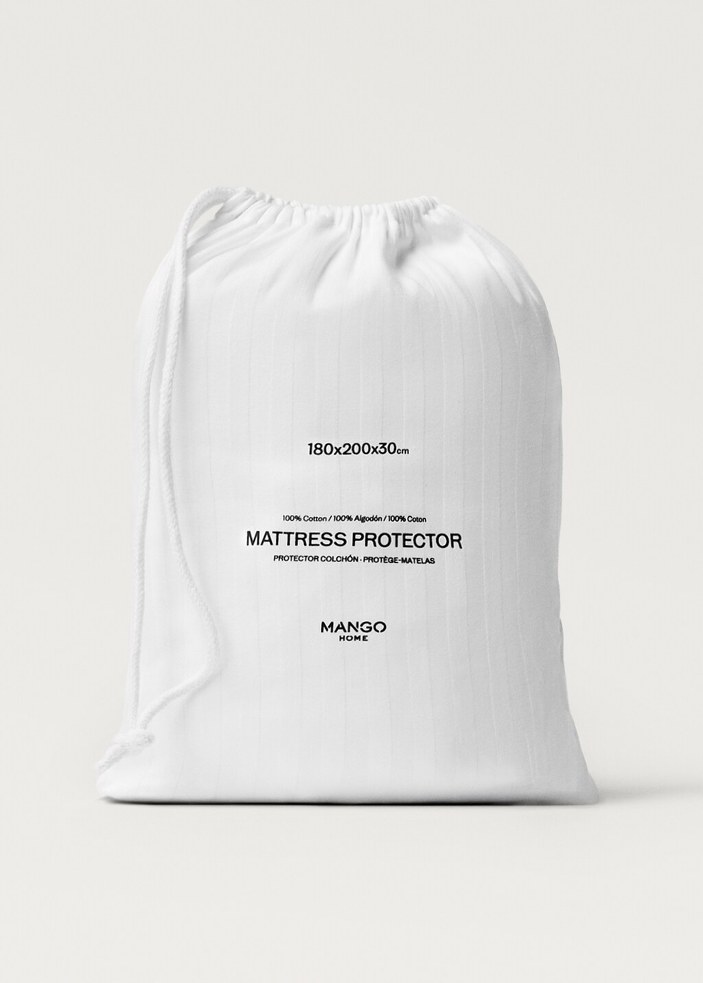 Cotton striped mattress protector for 160 cm bed