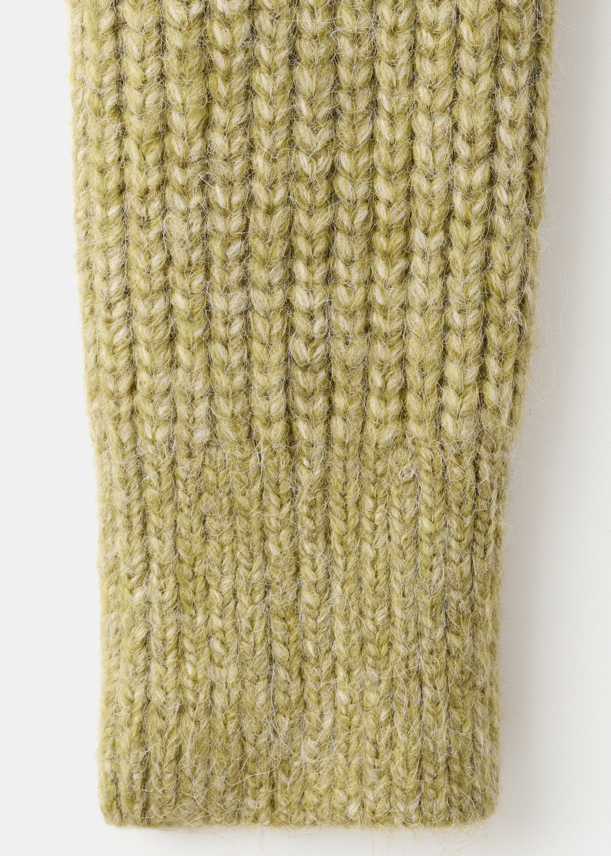 Knitted sweater with perkins neck - Details of the article 0, Lime. Ref: 17007130-00.