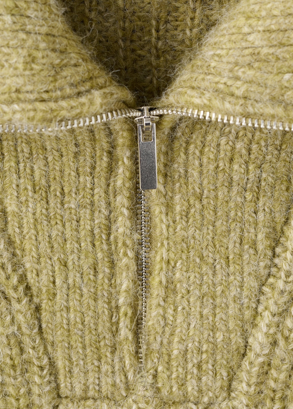 Knitted sweater with perkins neck