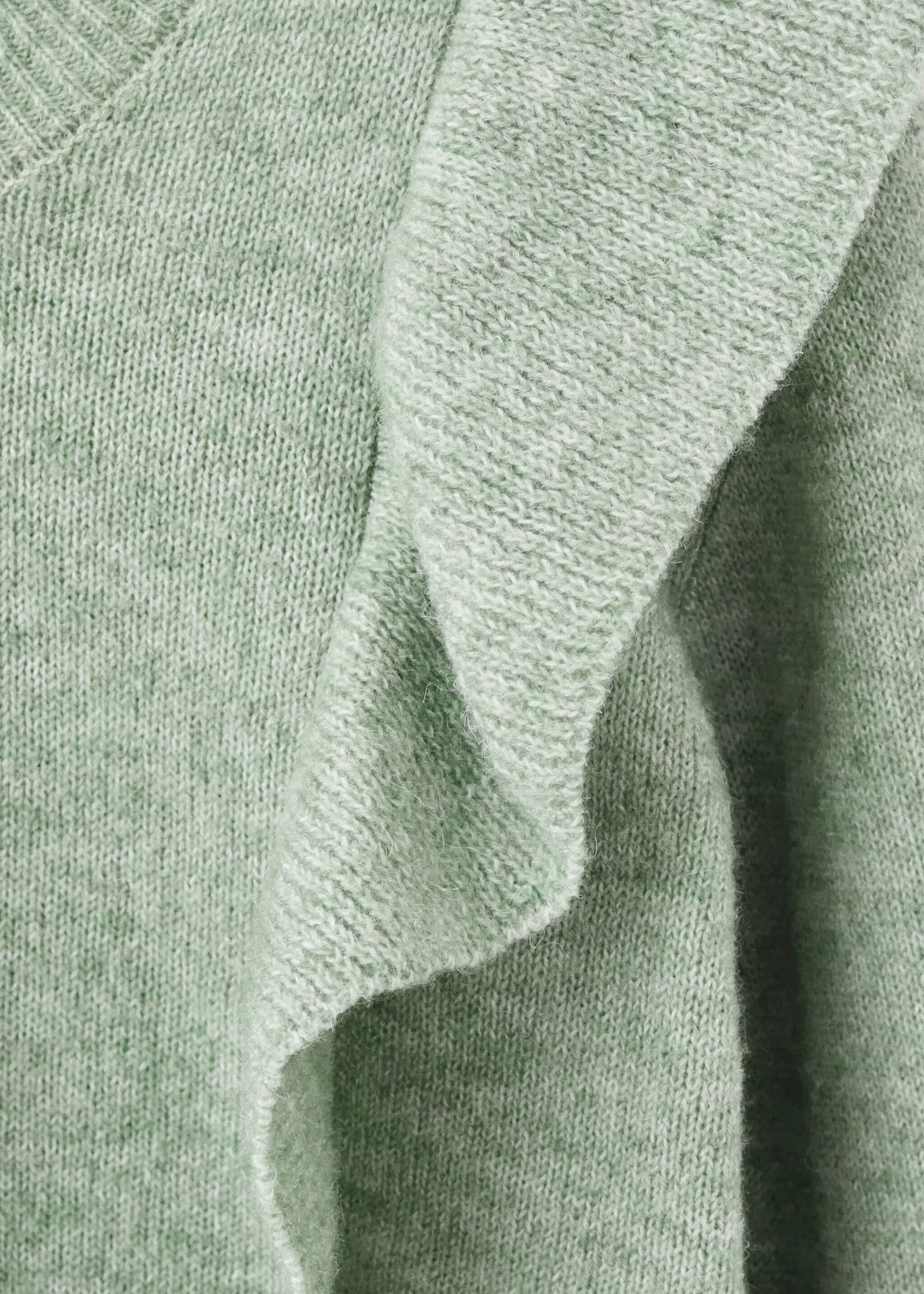 Ruffle knitted sweater - Details of the article 8, Green. Ref: 17007131-00.