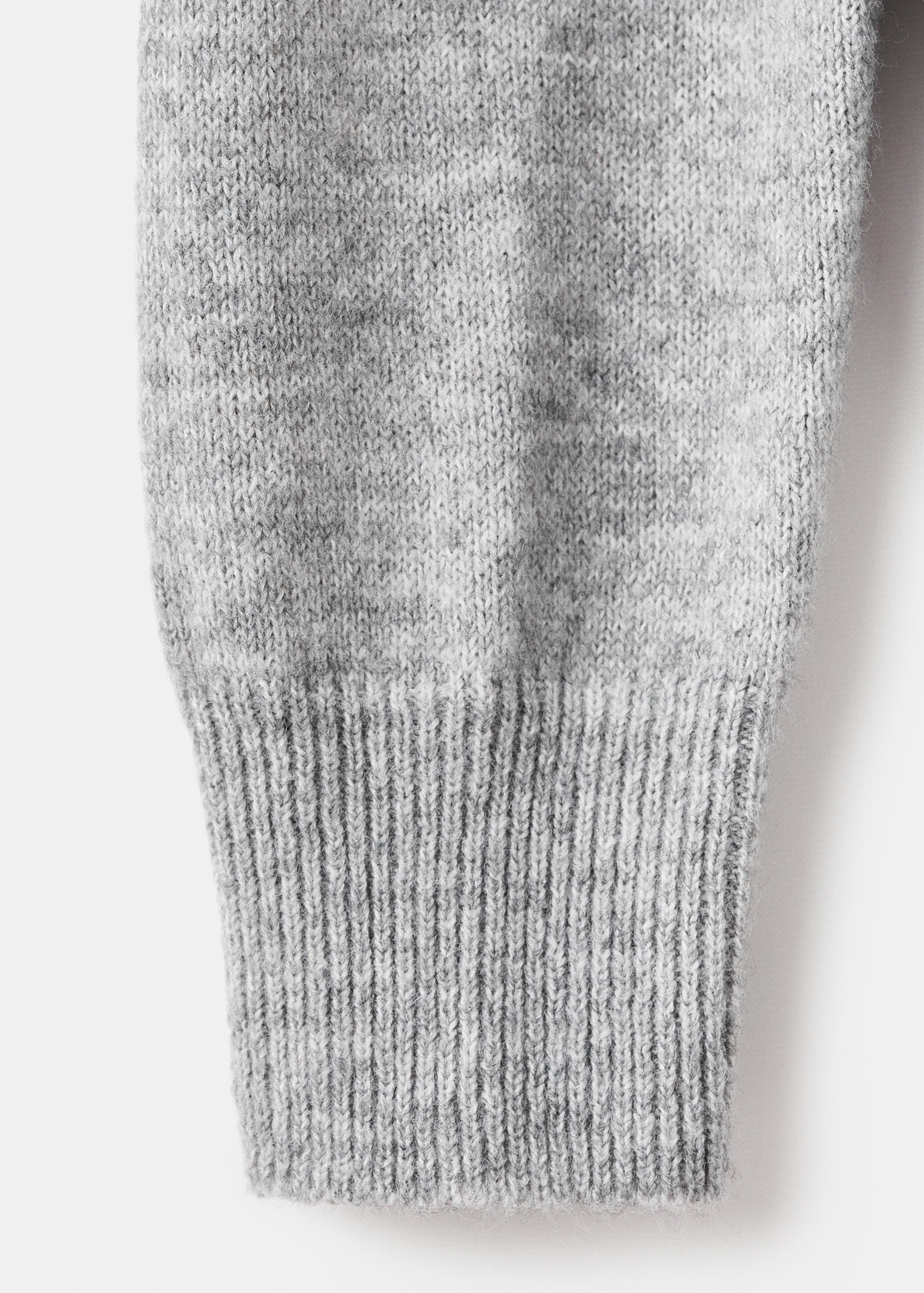 Ruffle knitted sweater - Details of the article 0, Medium Heather Grey. Ref: 17007132-00.