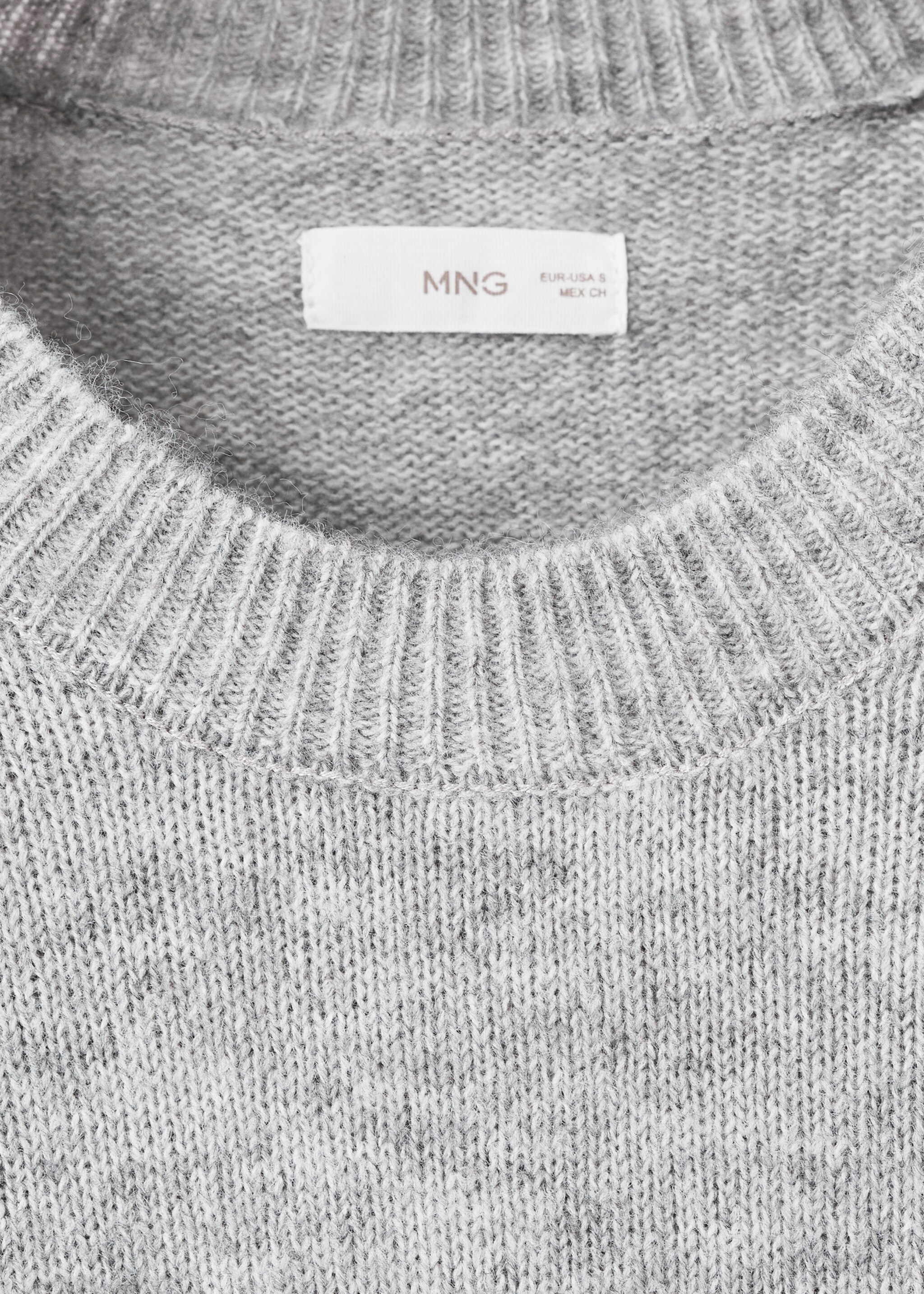 Ruffle knitted sweater - Details of the article 8, Medium Heather Grey. Ref: 17007132-00.