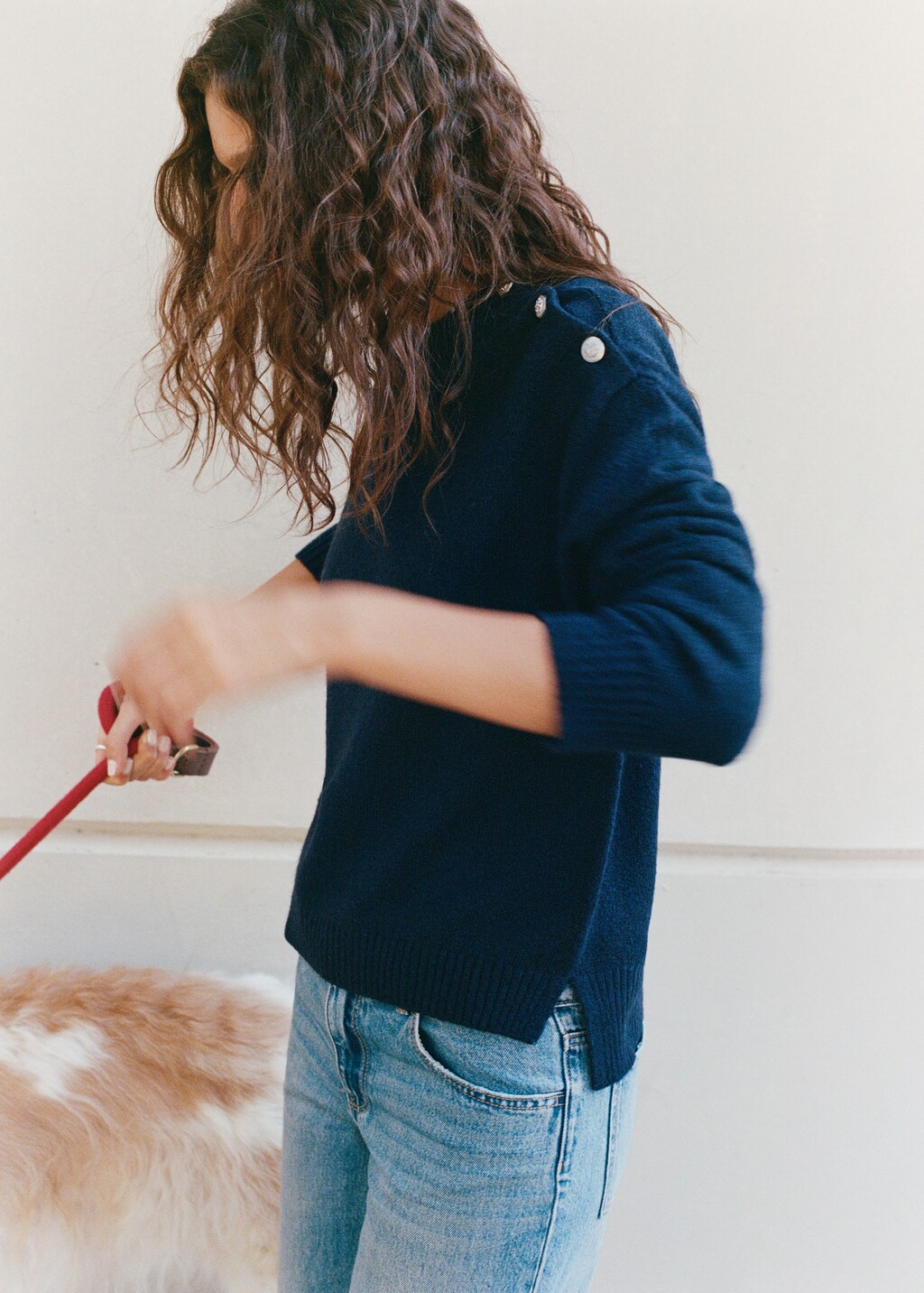 Buttons detail knit sweater