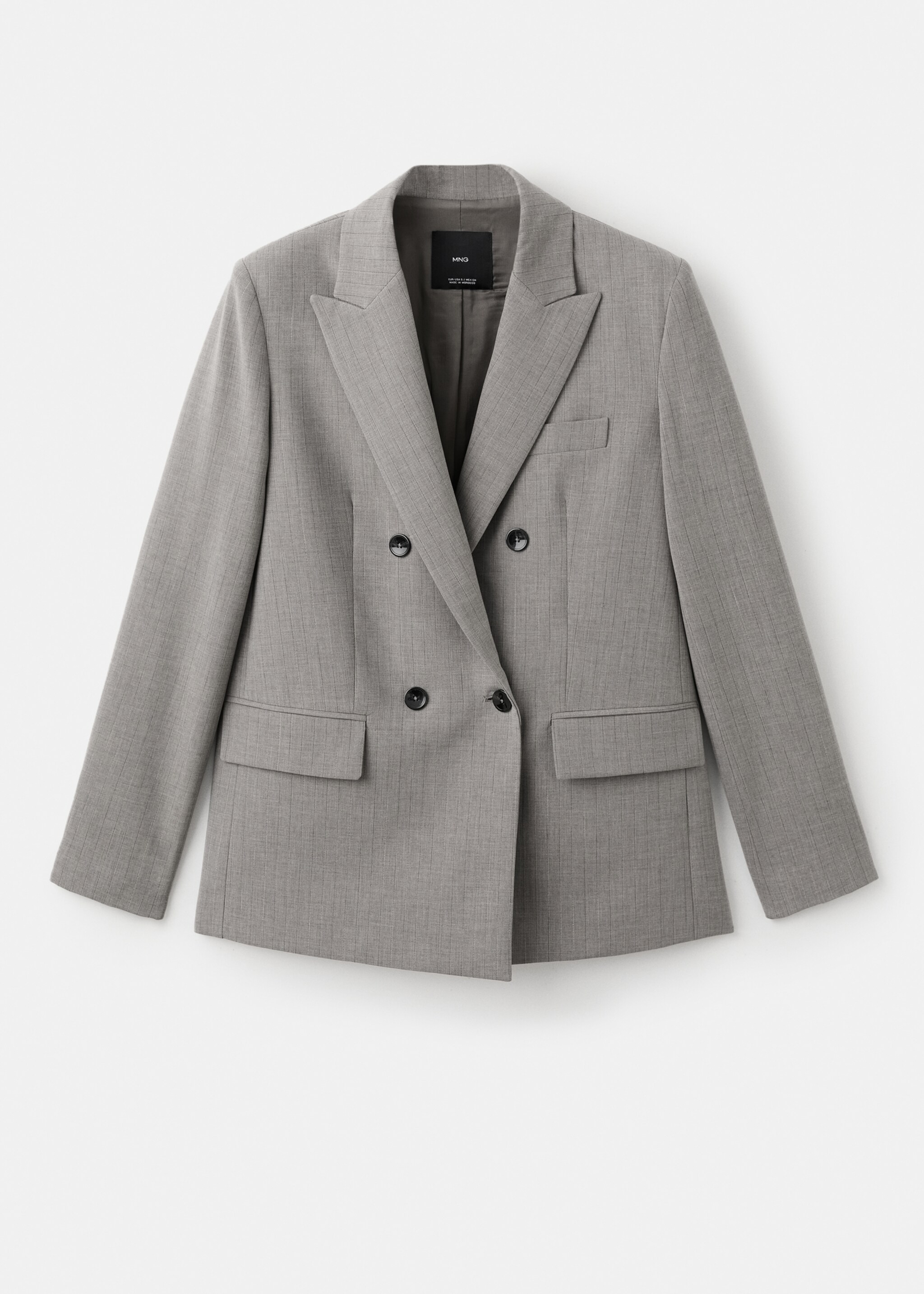Double-breasted wool blend suit jacket - Article without model, Grey. Ref: 17007142-00.