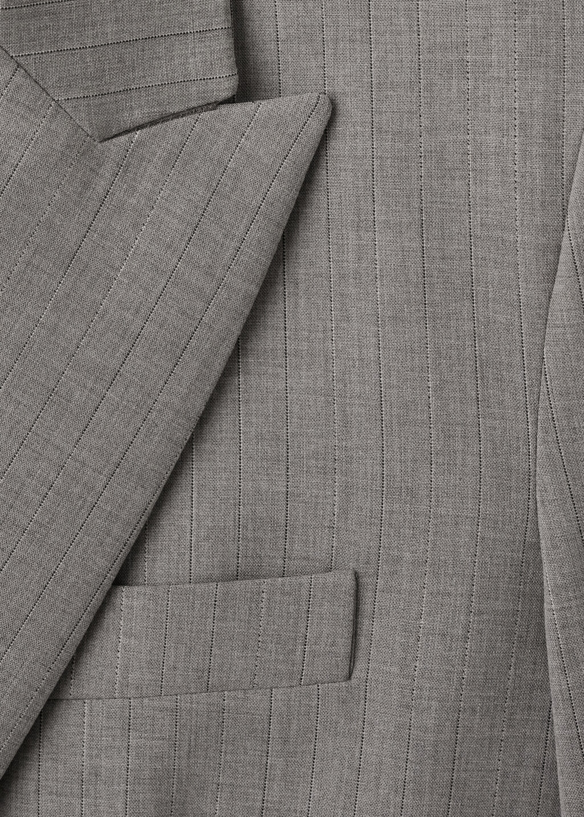 Double-breasted wool blend suit jacket - Details of the article 0, Grey. Ref: 17007142-00.