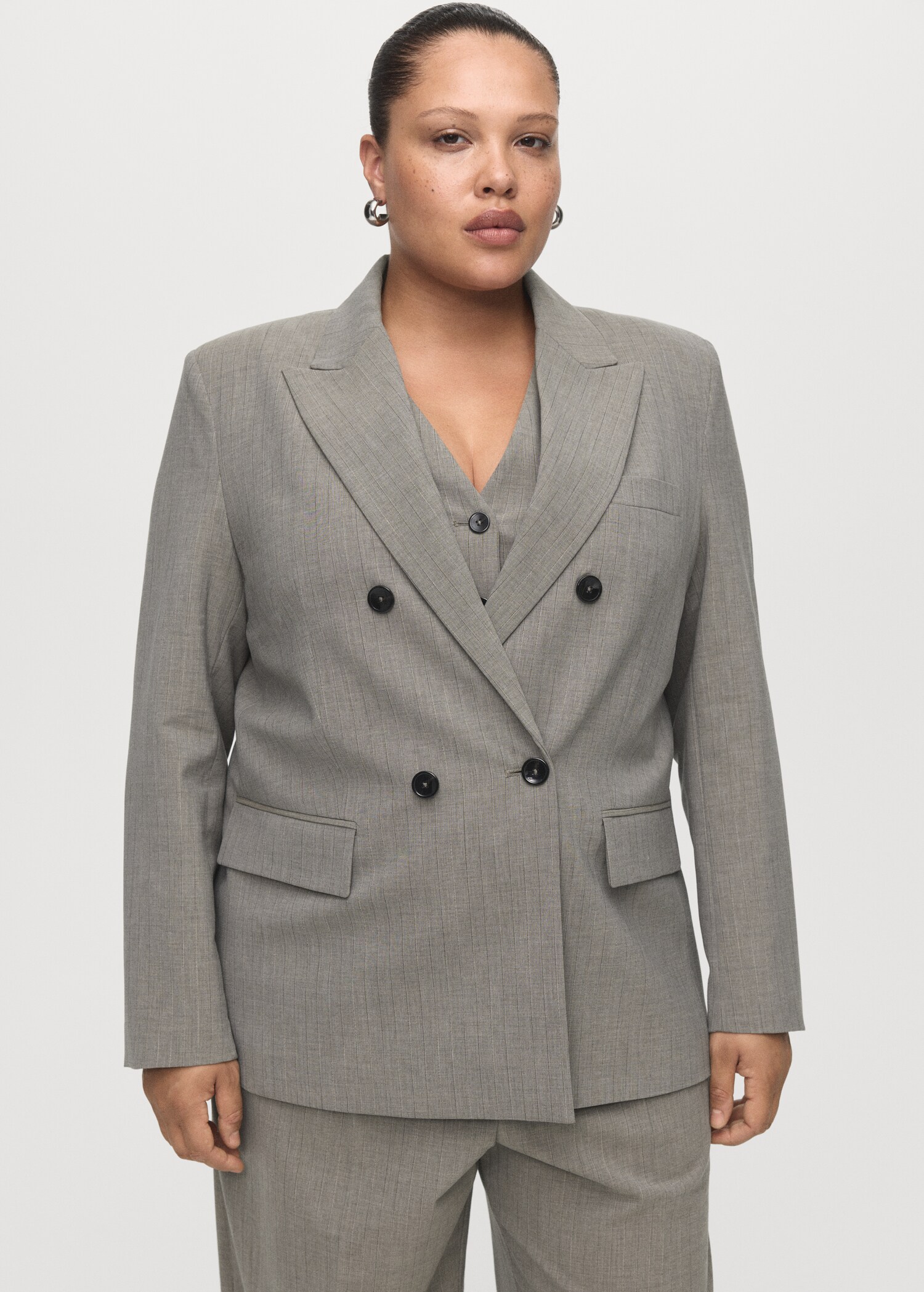 Double-breasted wool blend blazer - Details of the article 5