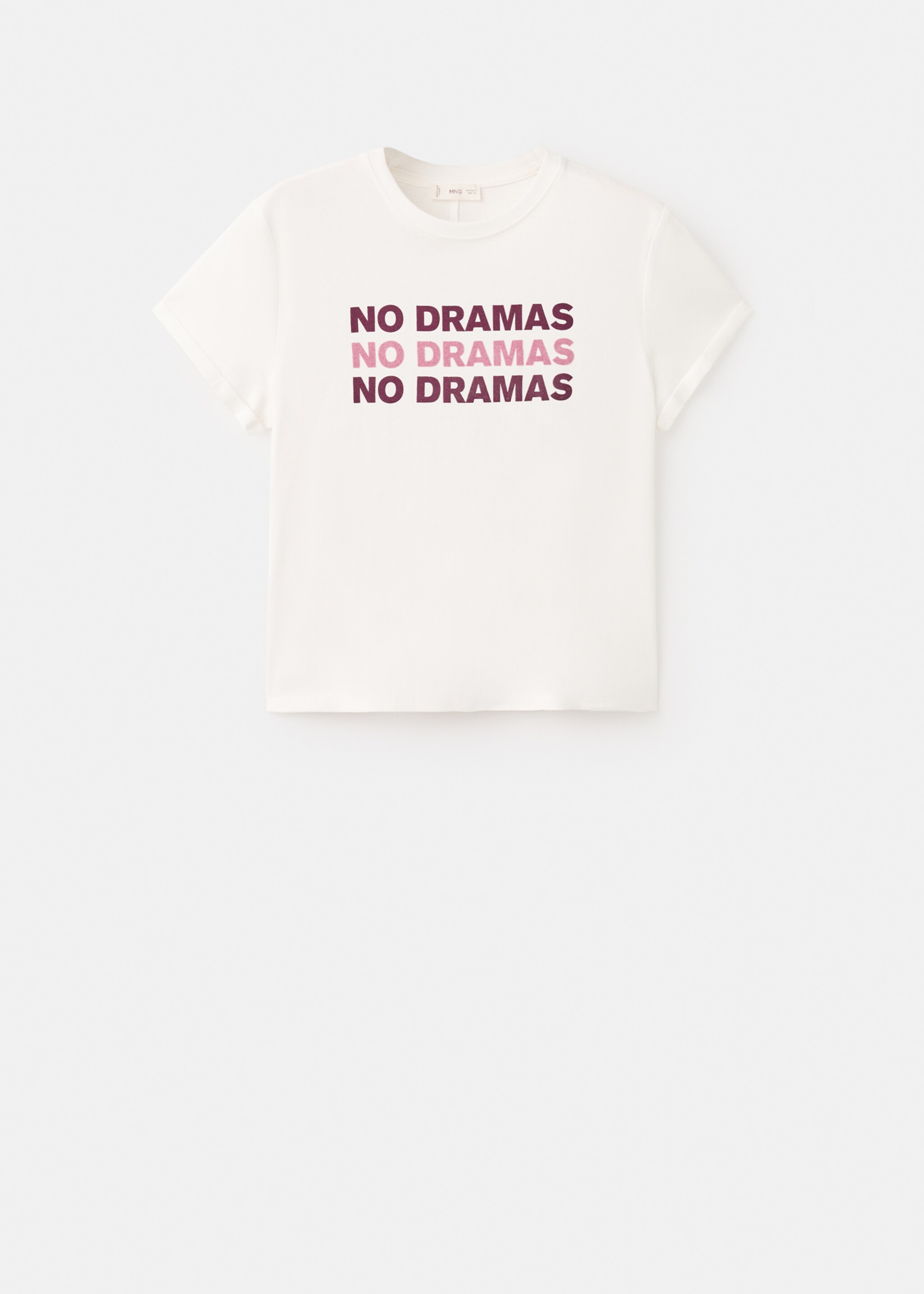 Velvet text t-shirt - Article without model, Off White. Ref: 17007770-00.