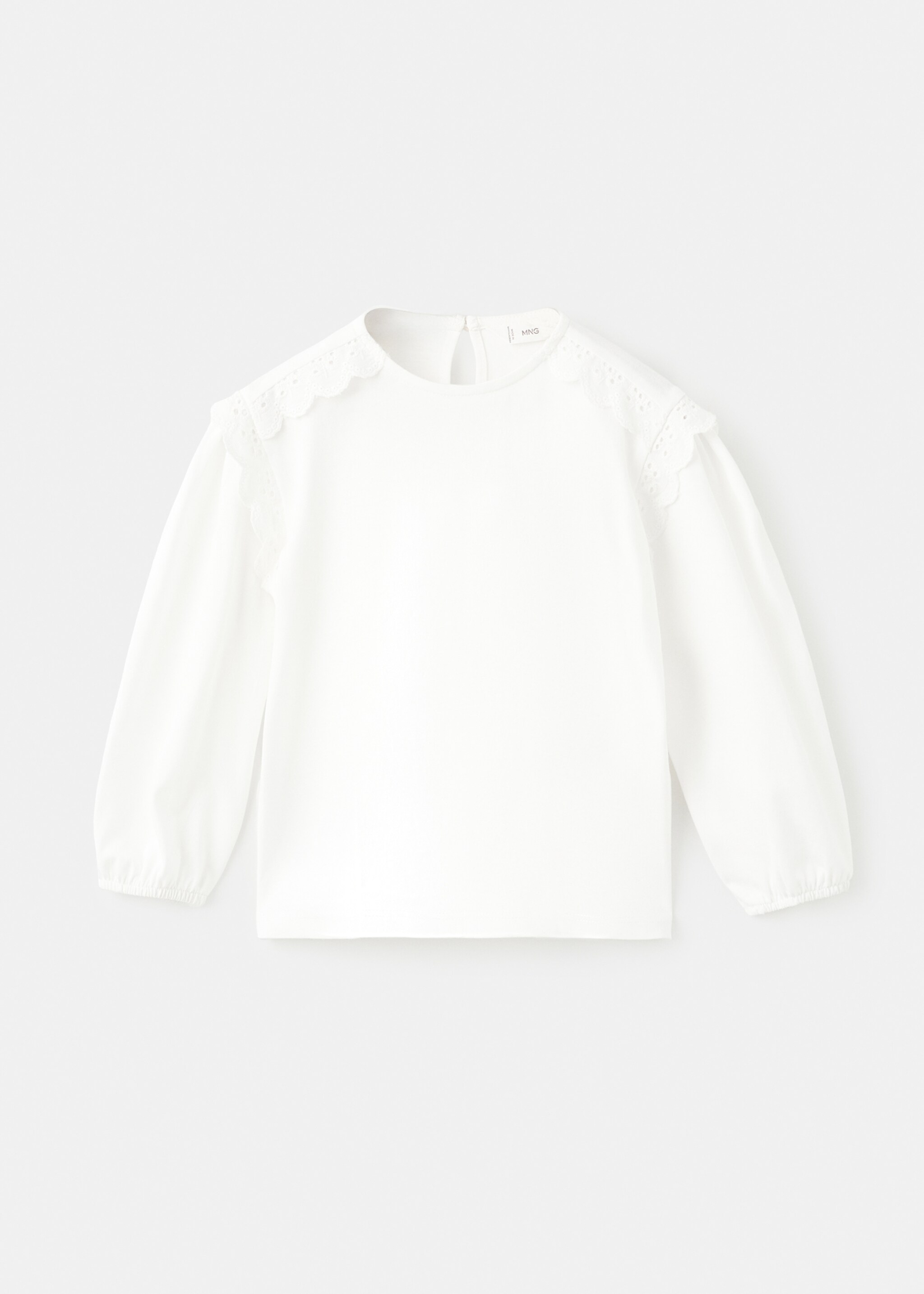 T-shirt détails ajourés - Article sans modèle, Blanc cassé. Ref: 17007772-00.