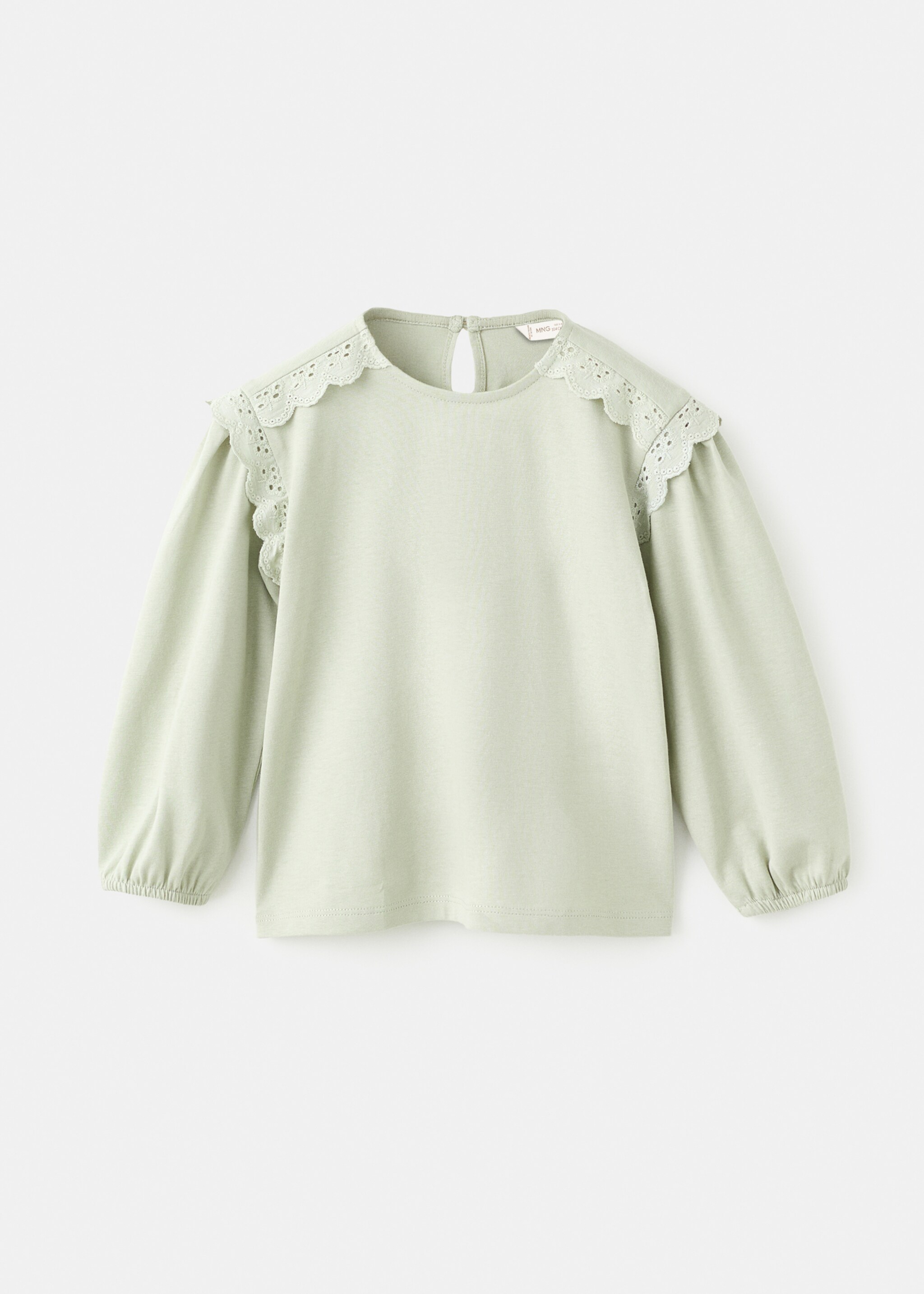 T-shirt détails ajourés - Article sans modèle, Vert pastel. Ref: 17007772-00.