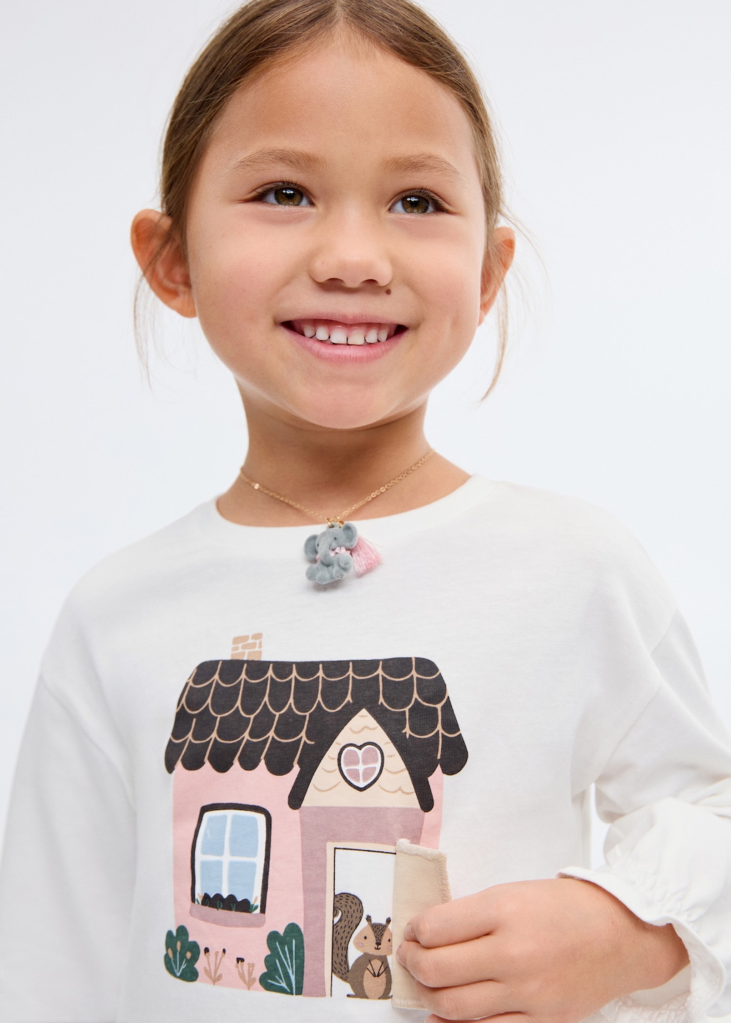 Printed cotton-blend t-shirt