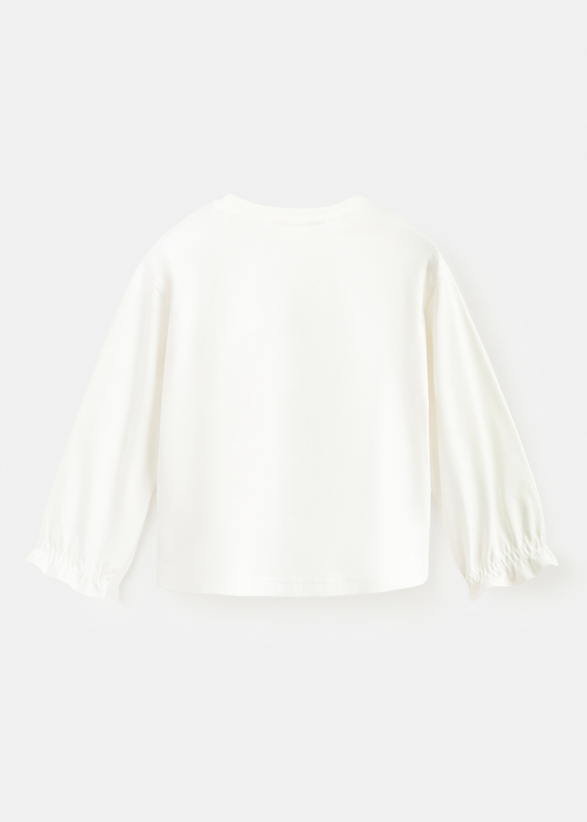 Camiseta algodón estampada - Reverso del artículo, Blanco roto. Ref: 17007774-00.
