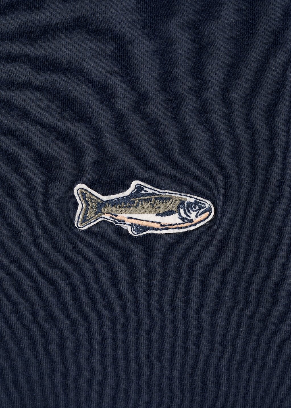 Cotton t-shirt with embroidered fish