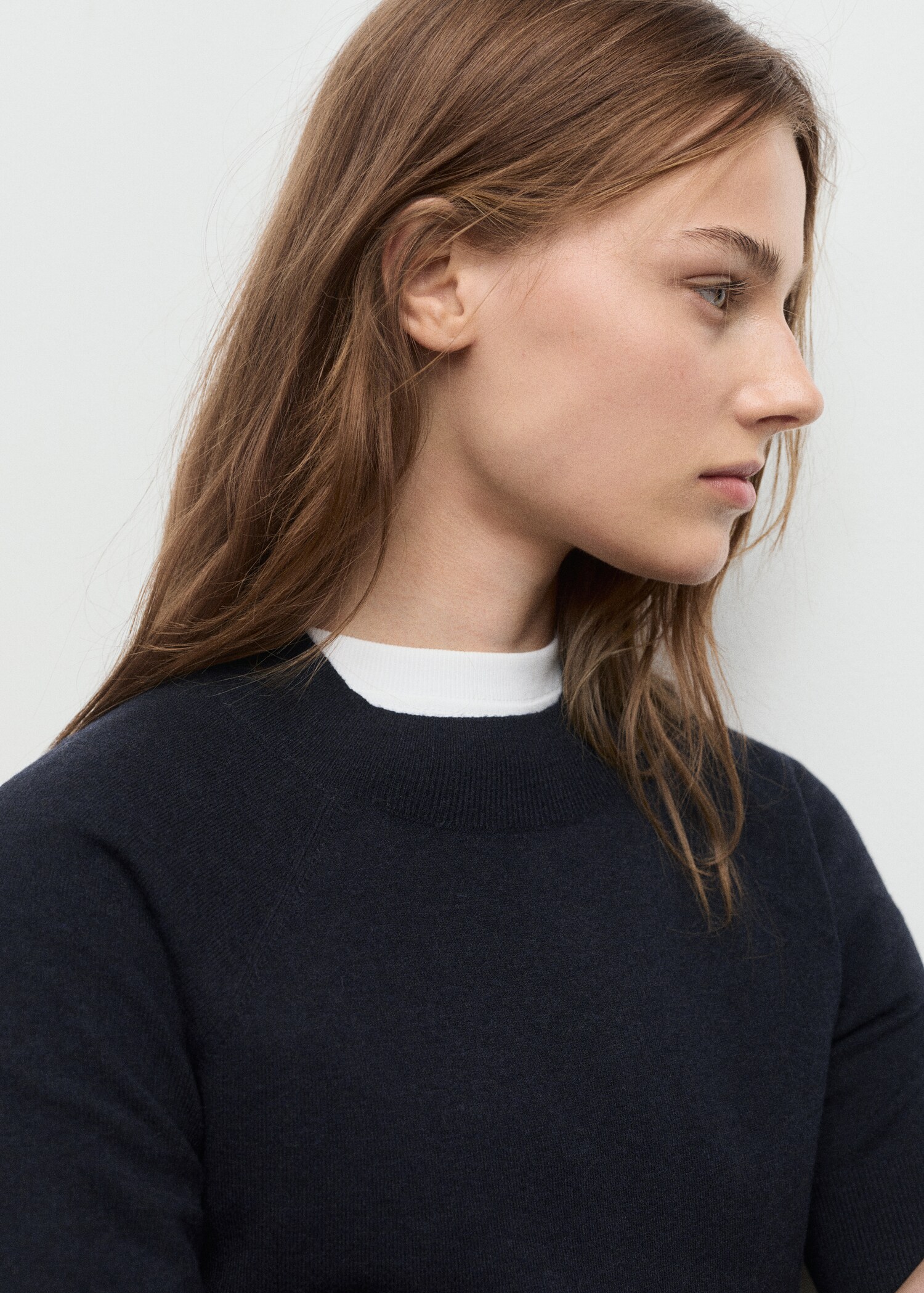 Pull laine mélangée manches courtes - Détail de l'article 1