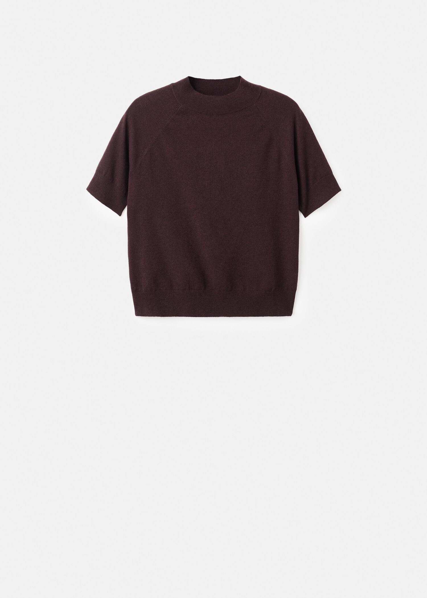Short-sleeved wool-blend sweater - Article without model