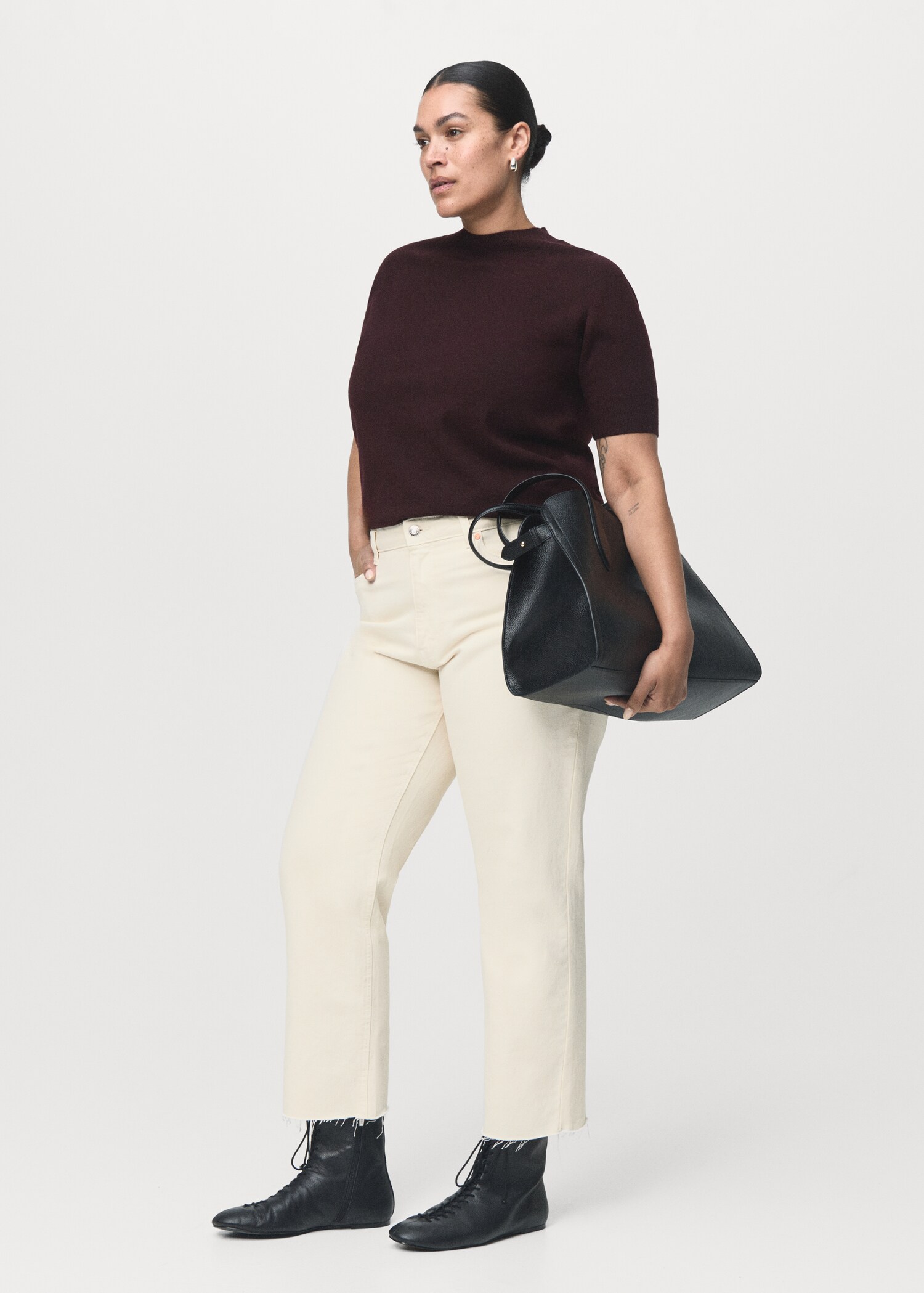 Short-sleeved wool-blend sweater - Details of the article 3