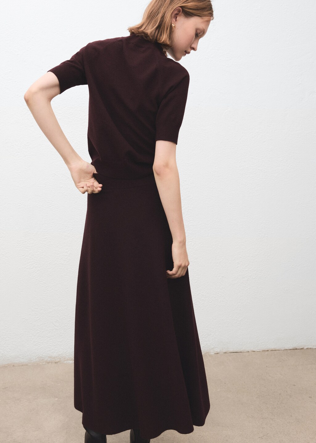 Short-sleeved wool-blend sweater - image 5