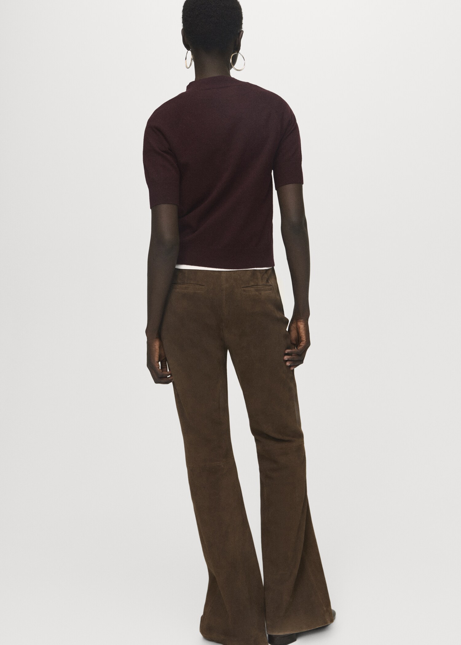 Short-sleeved wool-blend sweater - Reverse of the article