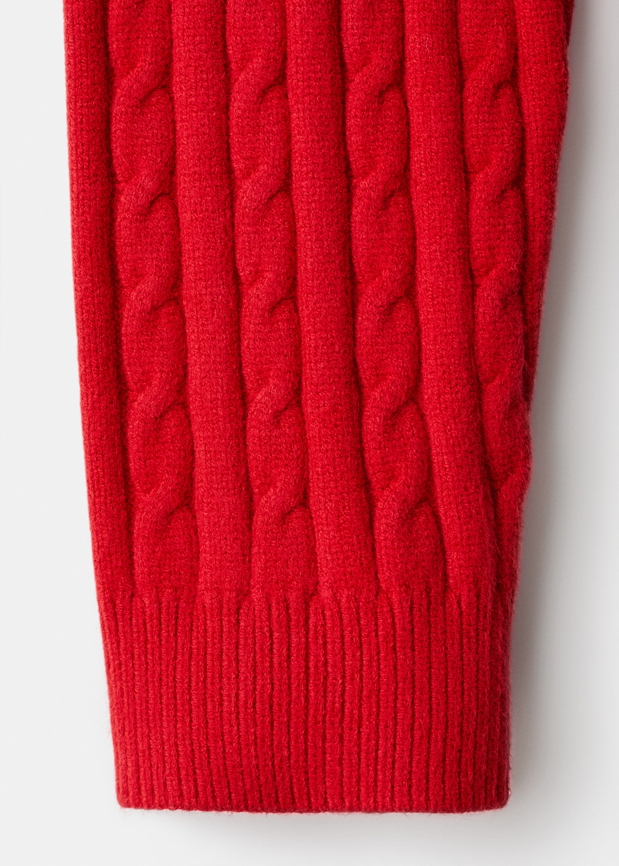 Cable knit zip neck jumper - Details of the article 0, Red. Ref: 17007785-00.