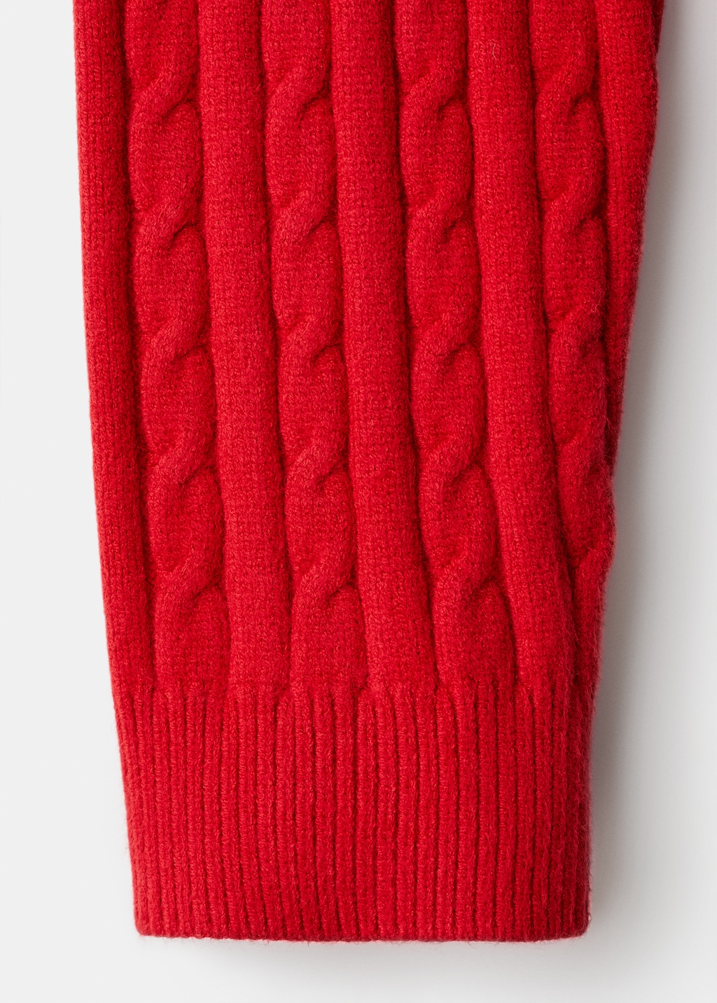 Cable-knit sweater with zip-up neck