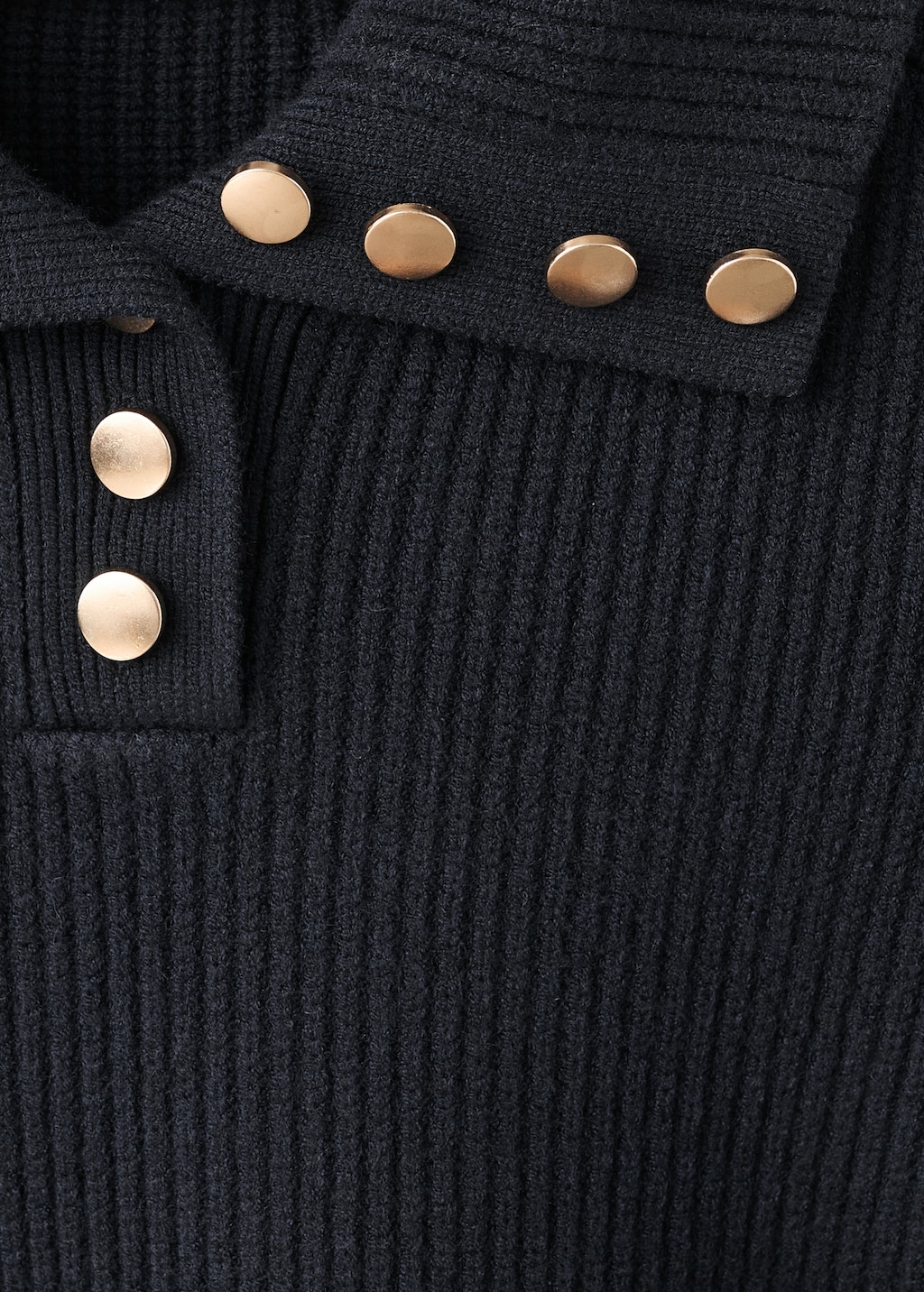 Mango Ribbed polo-neck sweater with buttons thumbnail