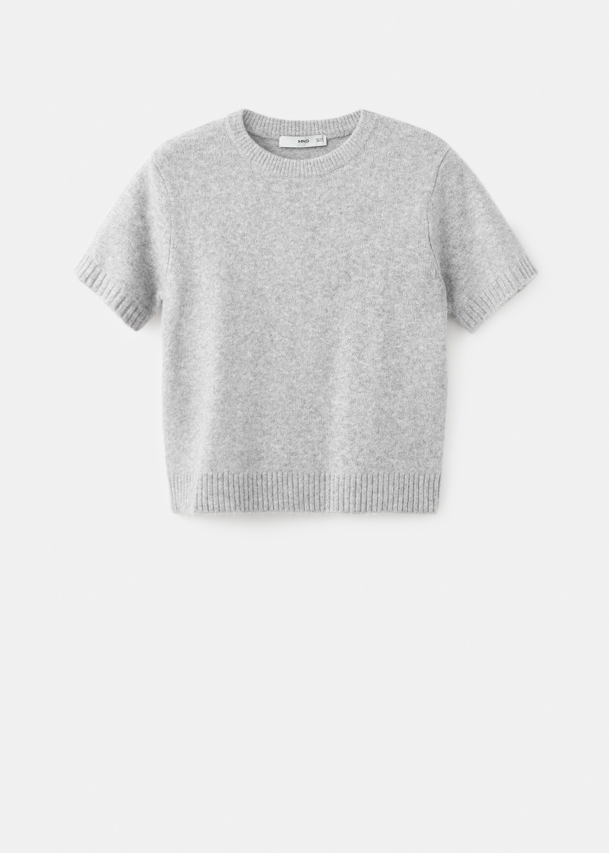 Short-sleeved knitted sweater - Article without model, Medium Heather Grey. Ref: 17007791-00.