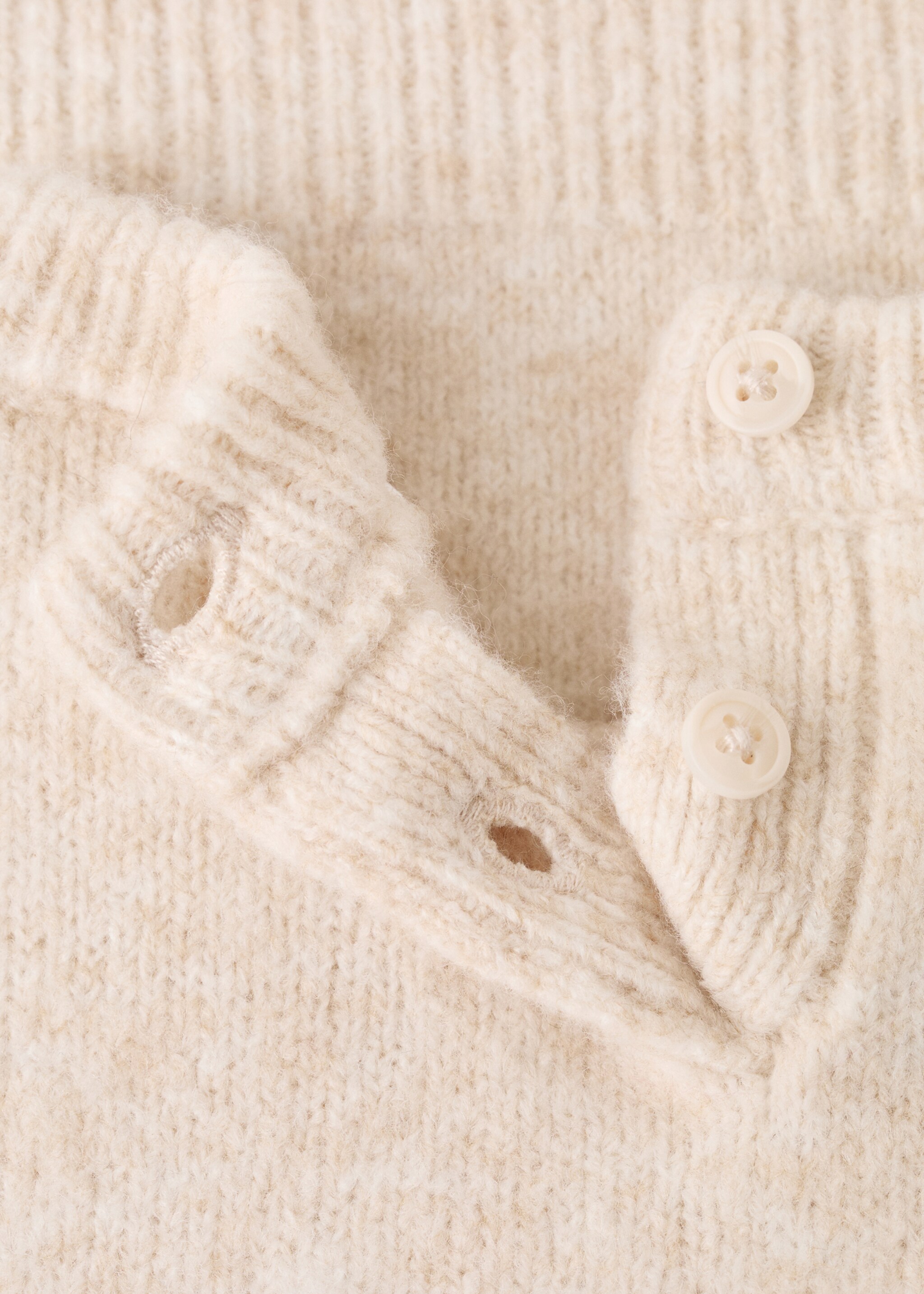 Knit embroidered sweater - Details of the article 8, Beige. Ref: 17007794-00.