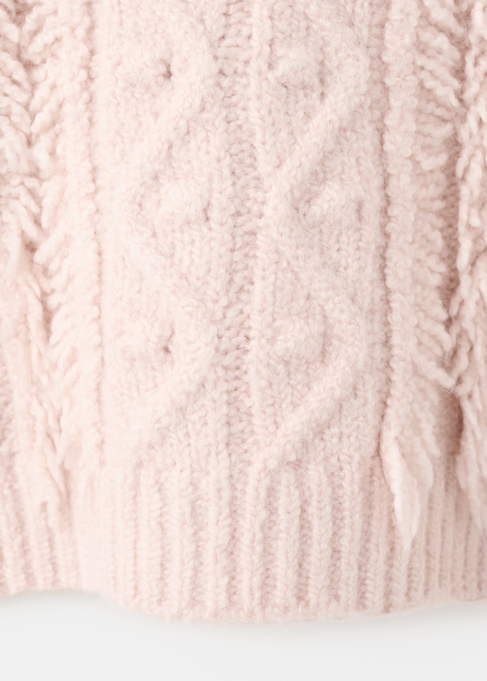Braided knitted sweater - Details of the article 0, Pink. Ref: 17007795-00.