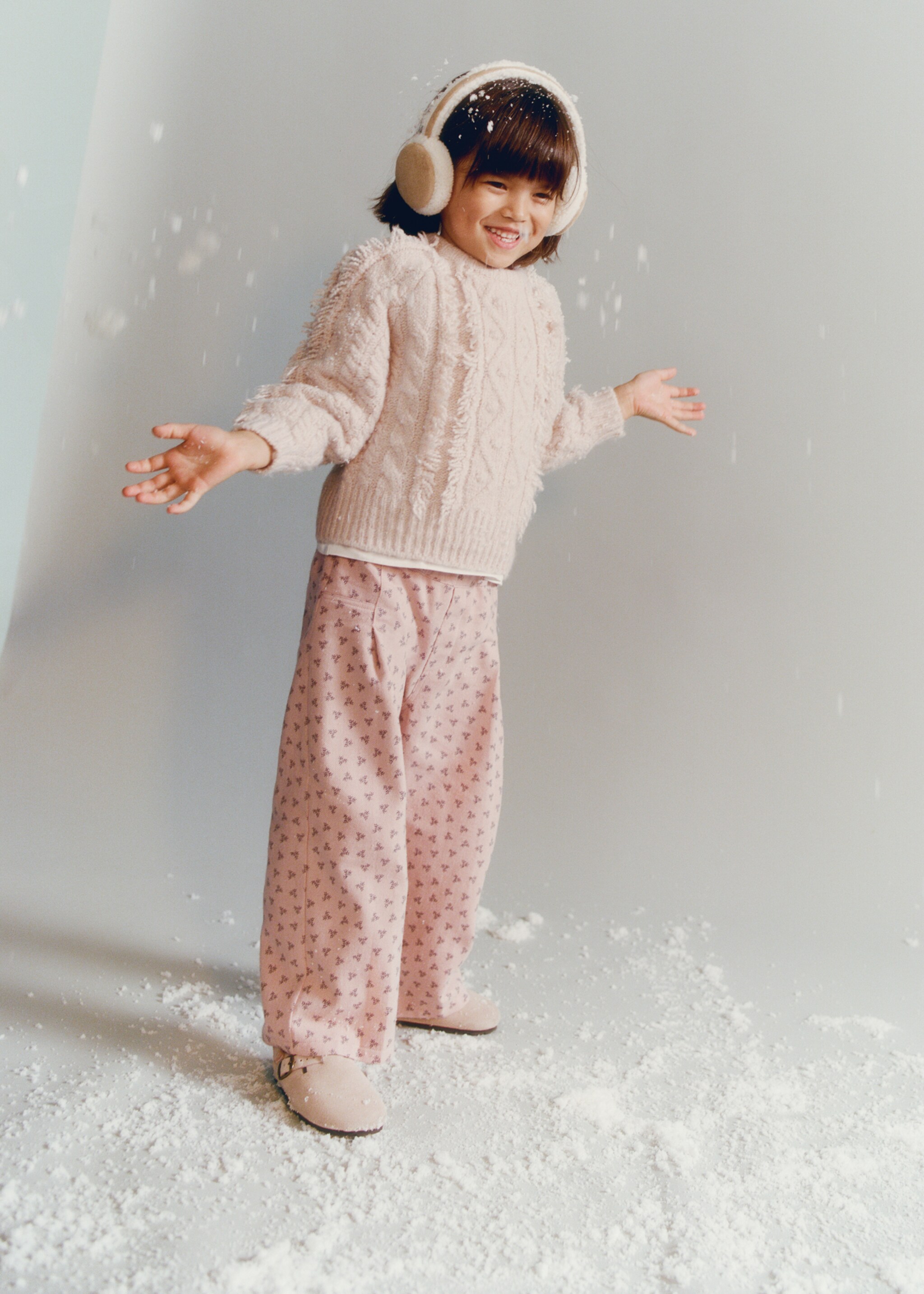 Braided knitted sweater - Details of the article 5, Pink. Ref: 17007795-00.
